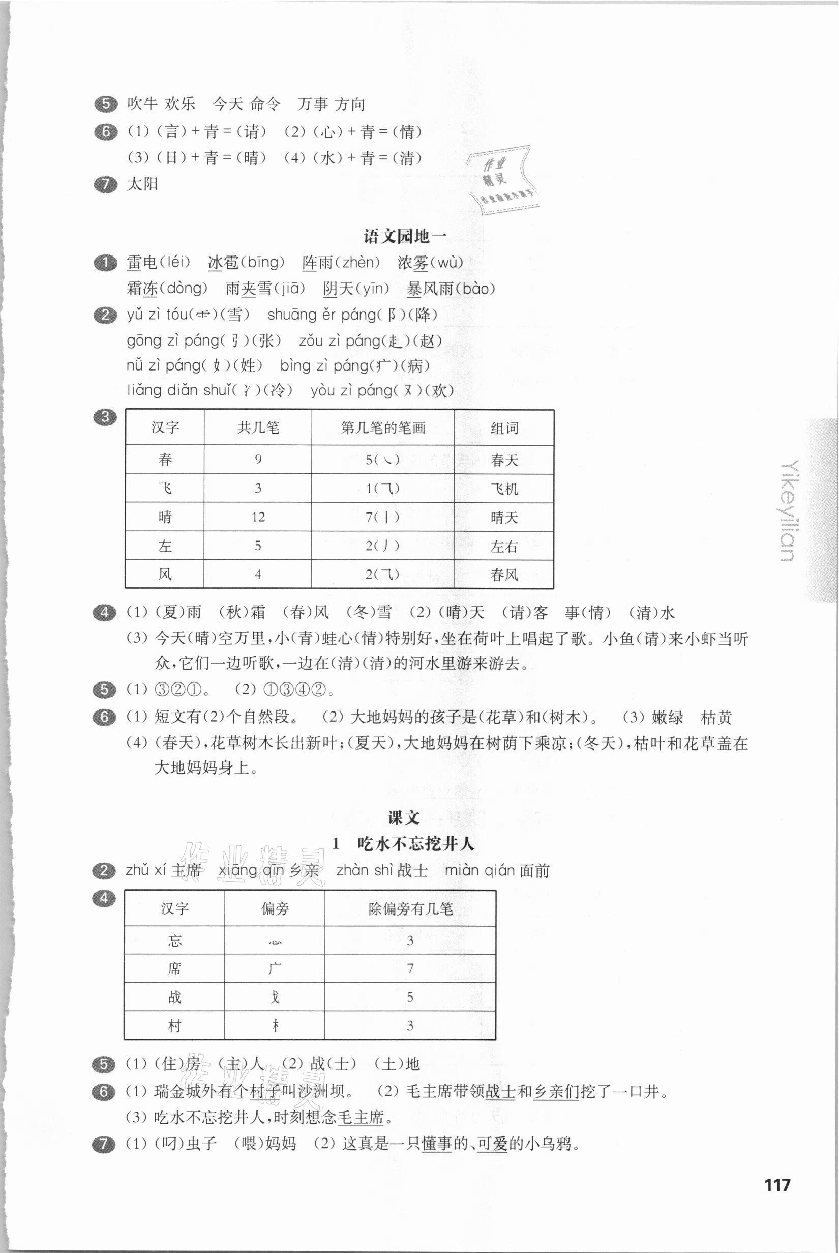 2021年華東師大版一課一練一年級(jí)語(yǔ)文第二學(xué)期人教版54制 參考答案第2頁(yè)