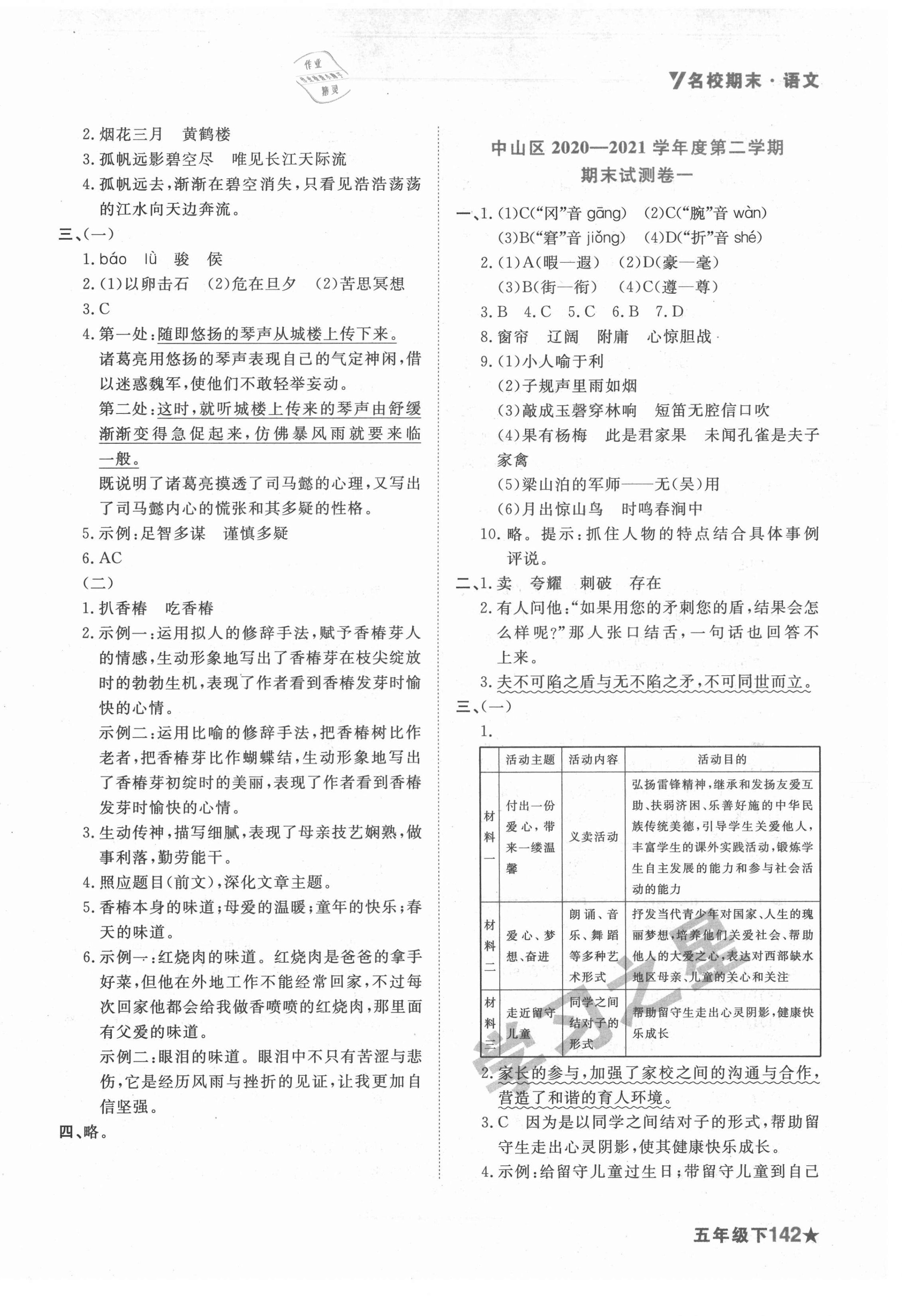 2021年名校期末五年級語文下冊人教版大連專版 第4頁