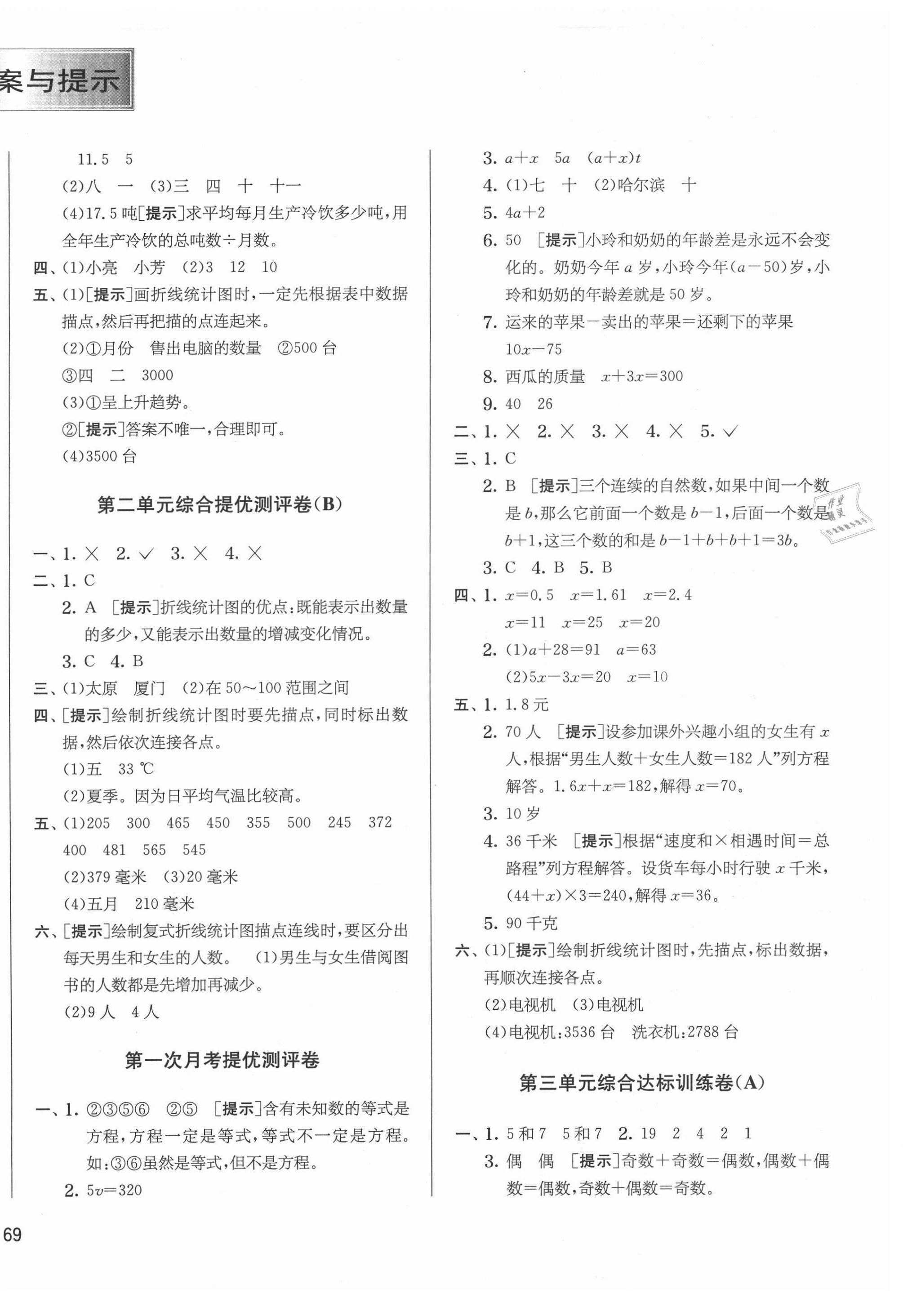 2021年實驗班提優(yōu)大考卷五年級數(shù)學下冊蘇教版江蘇專版 第2頁