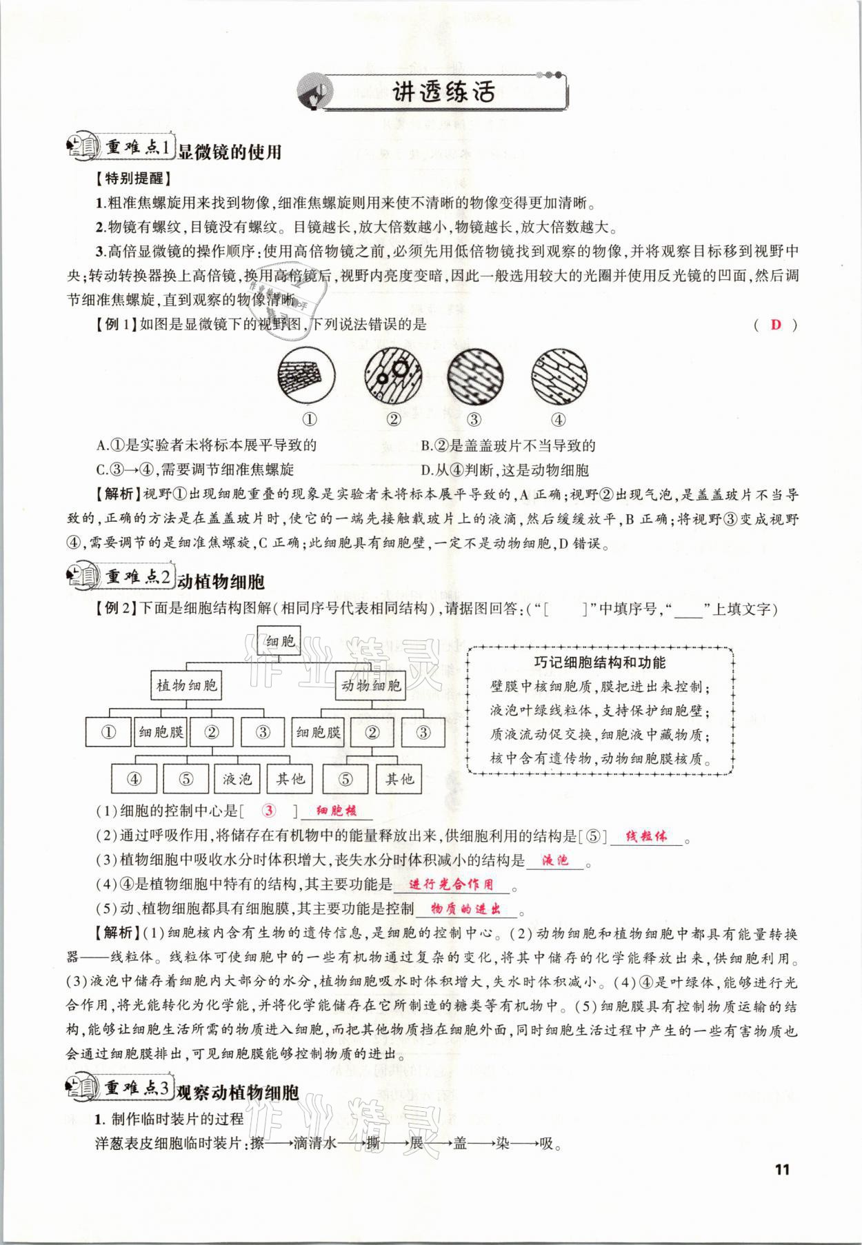 2021年聚焦中考生物福建專版 參考答案第11頁