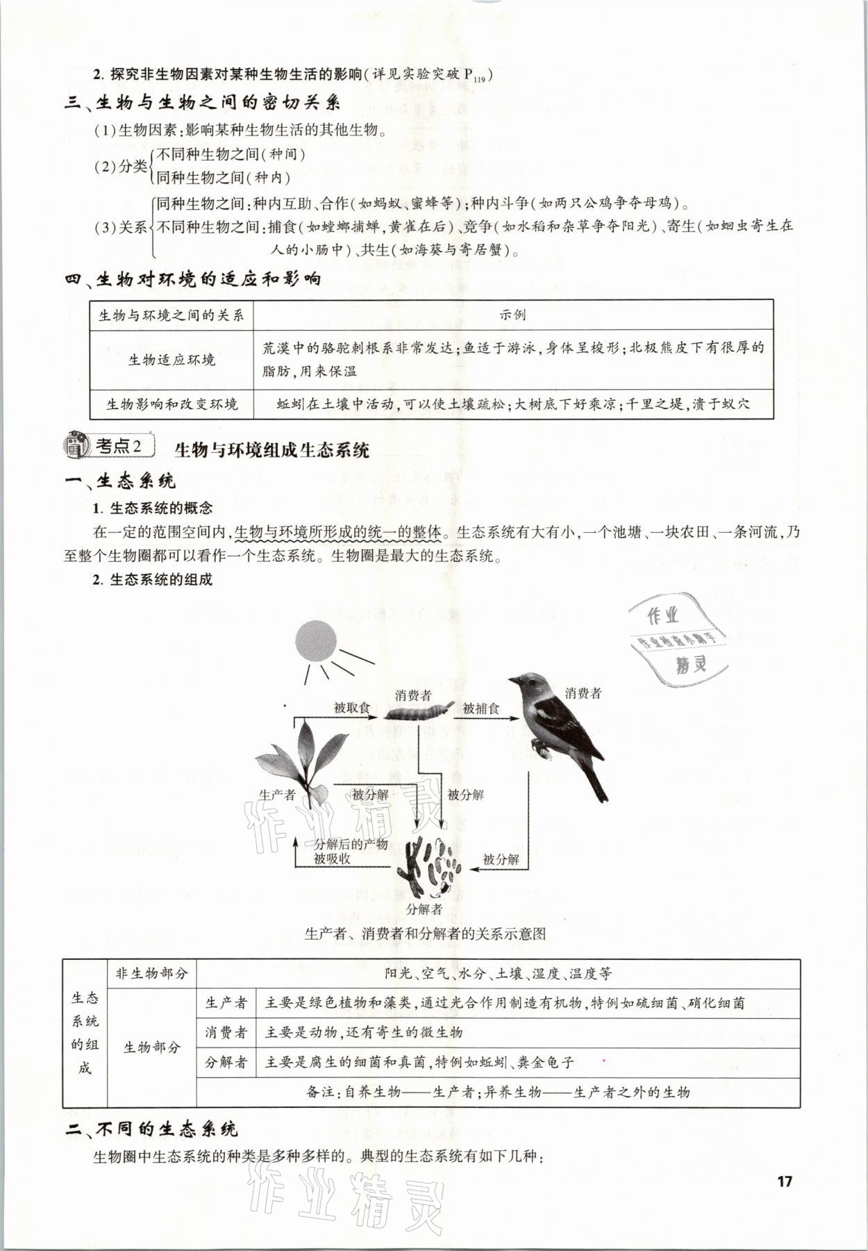 2021年聚焦中考生物福建專版 參考答案第17頁