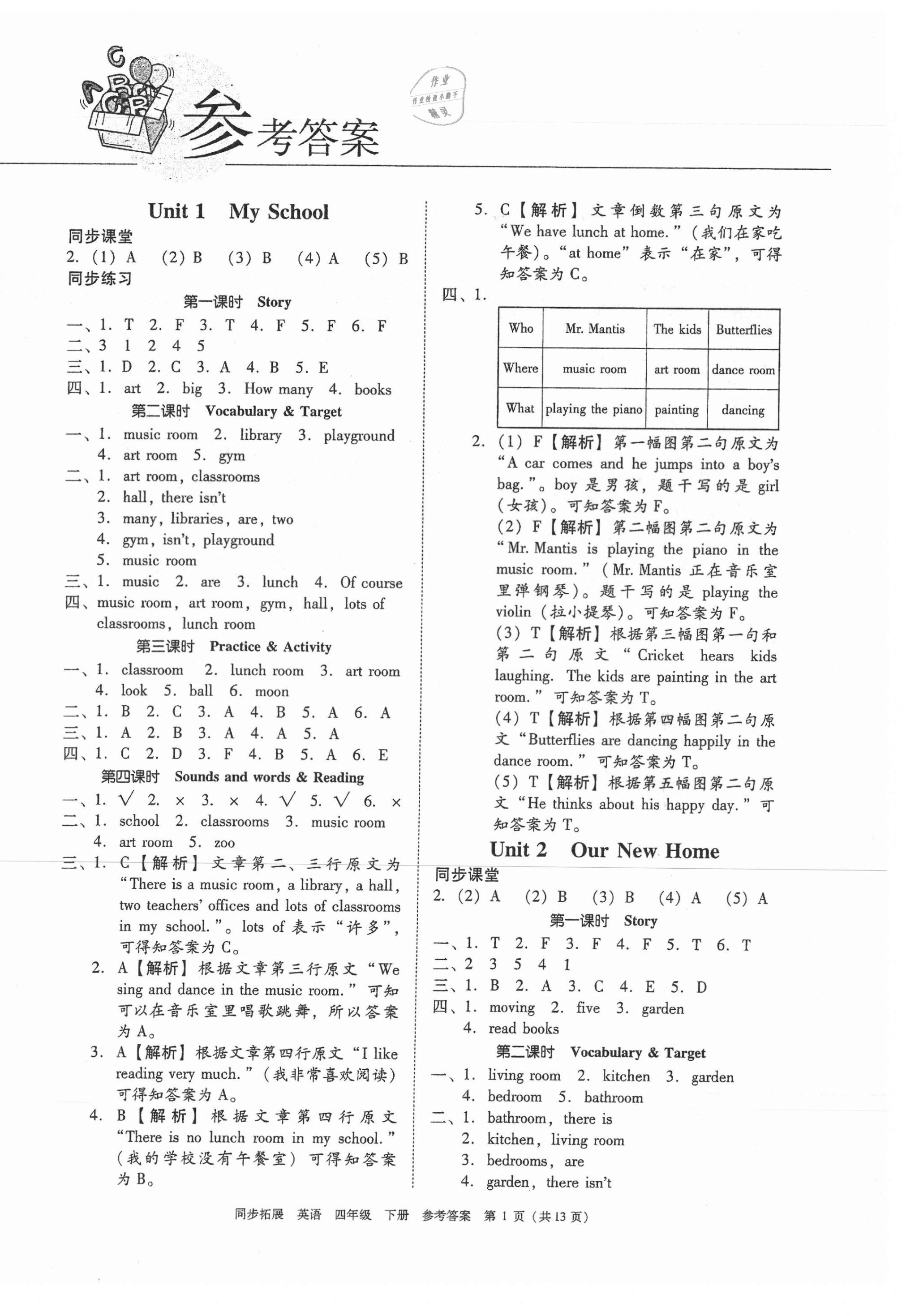 2021年同步拓展四年級(jí)英語下冊(cè)粵人版中山專版 第1頁