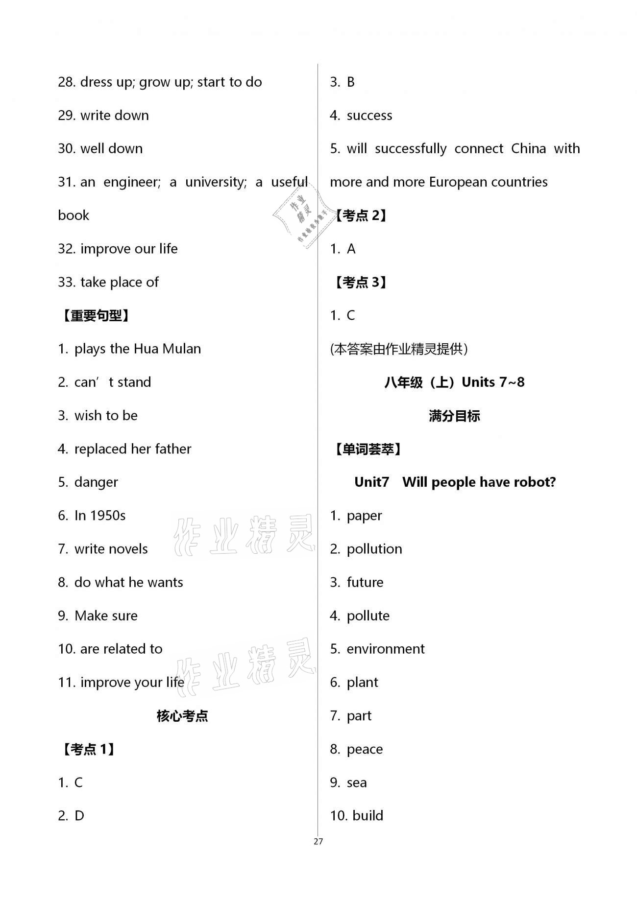 2021年本土教辅名校学案初中生辅导英语 第27页