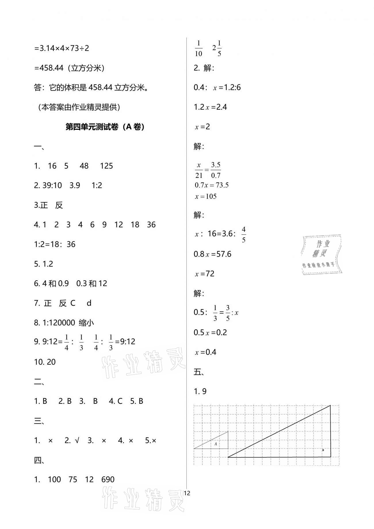 2021年優(yōu)學(xué)1+1評(píng)價(jià)與測(cè)試六年級(jí)數(shù)學(xué)下冊(cè)人教版 參考答案第12頁(yè)