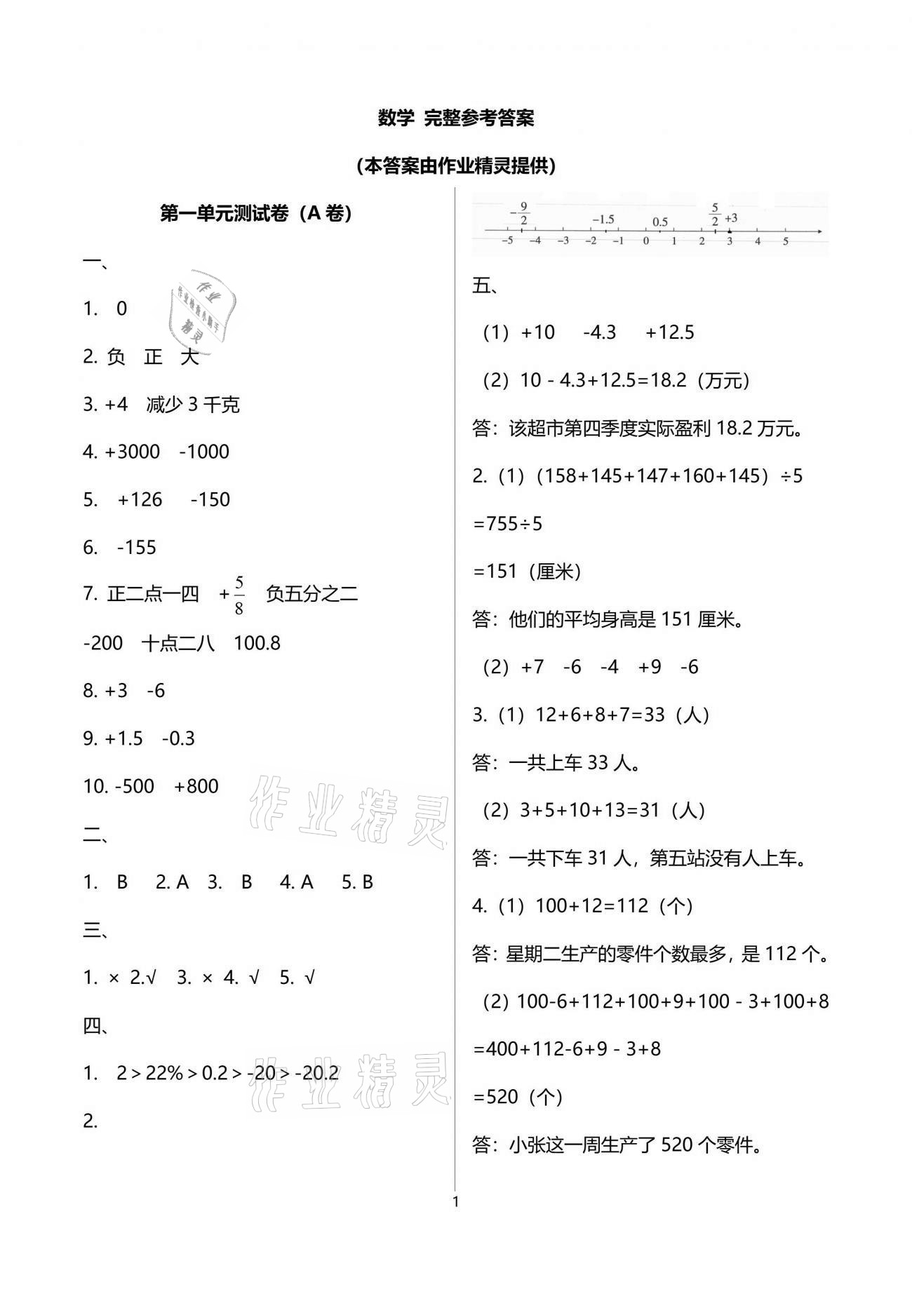 2021年優(yōu)學1+1評價與測試六年級數學下冊人教版 參考答案第1頁