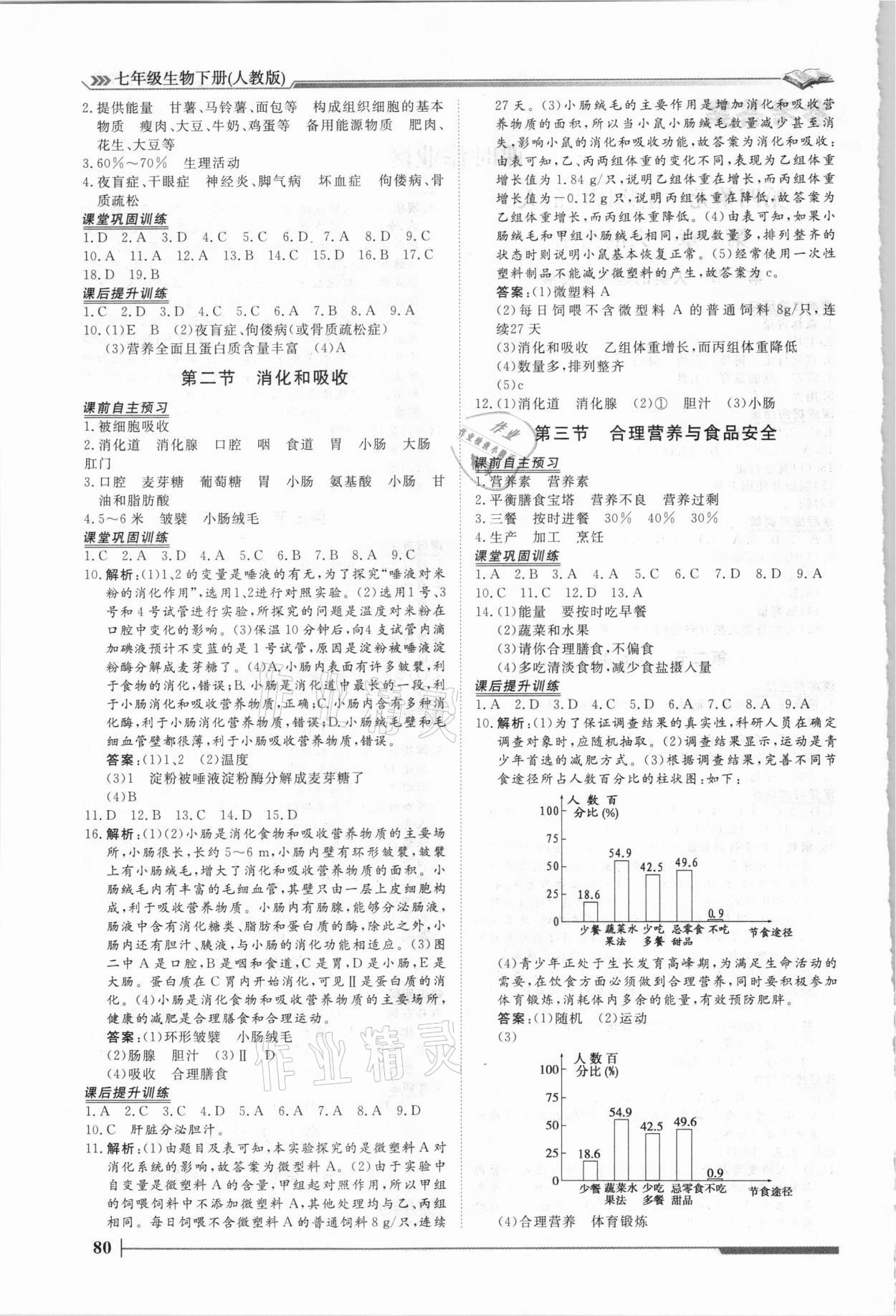 2021年標準課堂七年級生物下冊人教版 第2頁