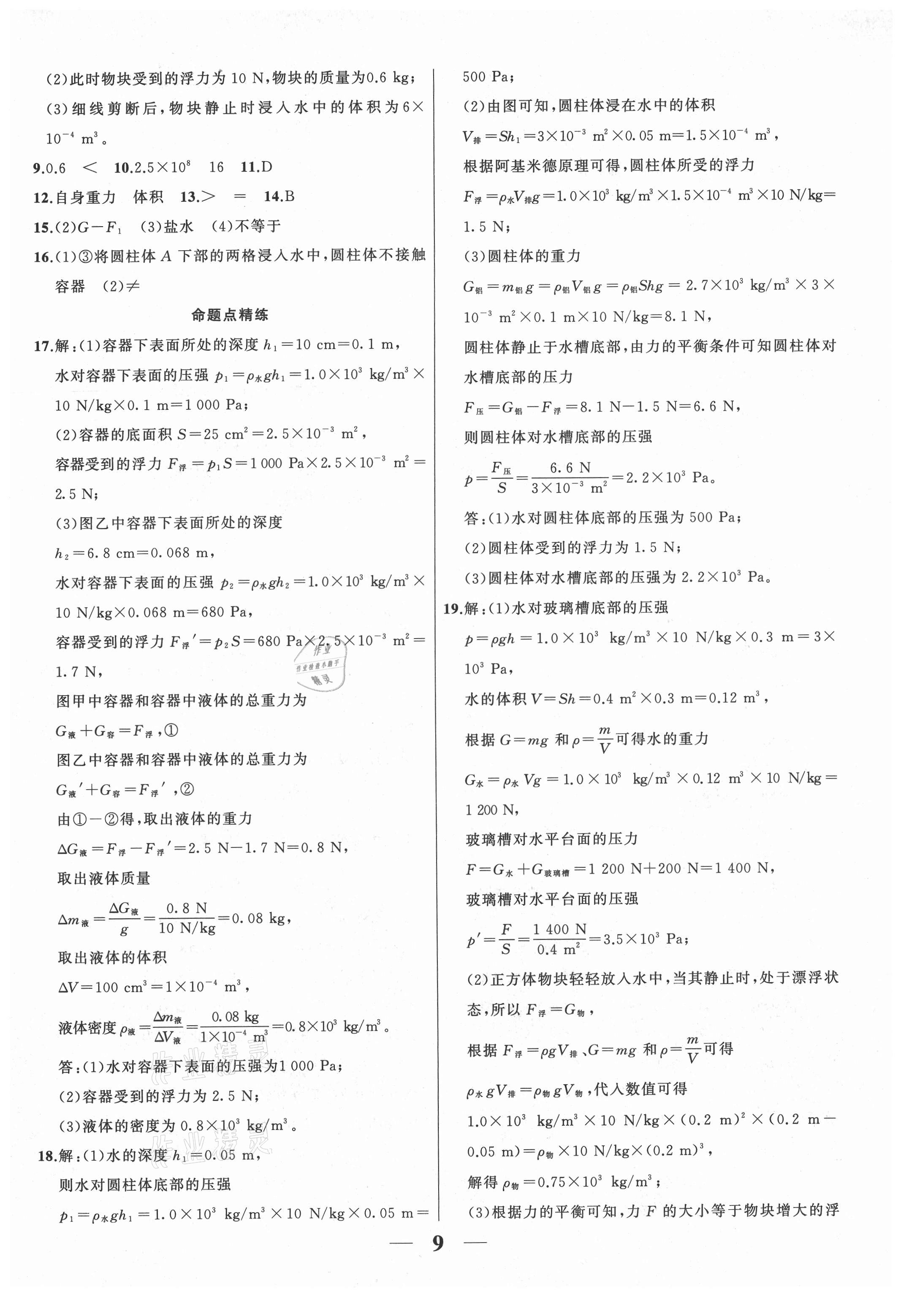 2021年中考科學(xué)集訓(xùn)物理安徽專版 第9頁(yè)