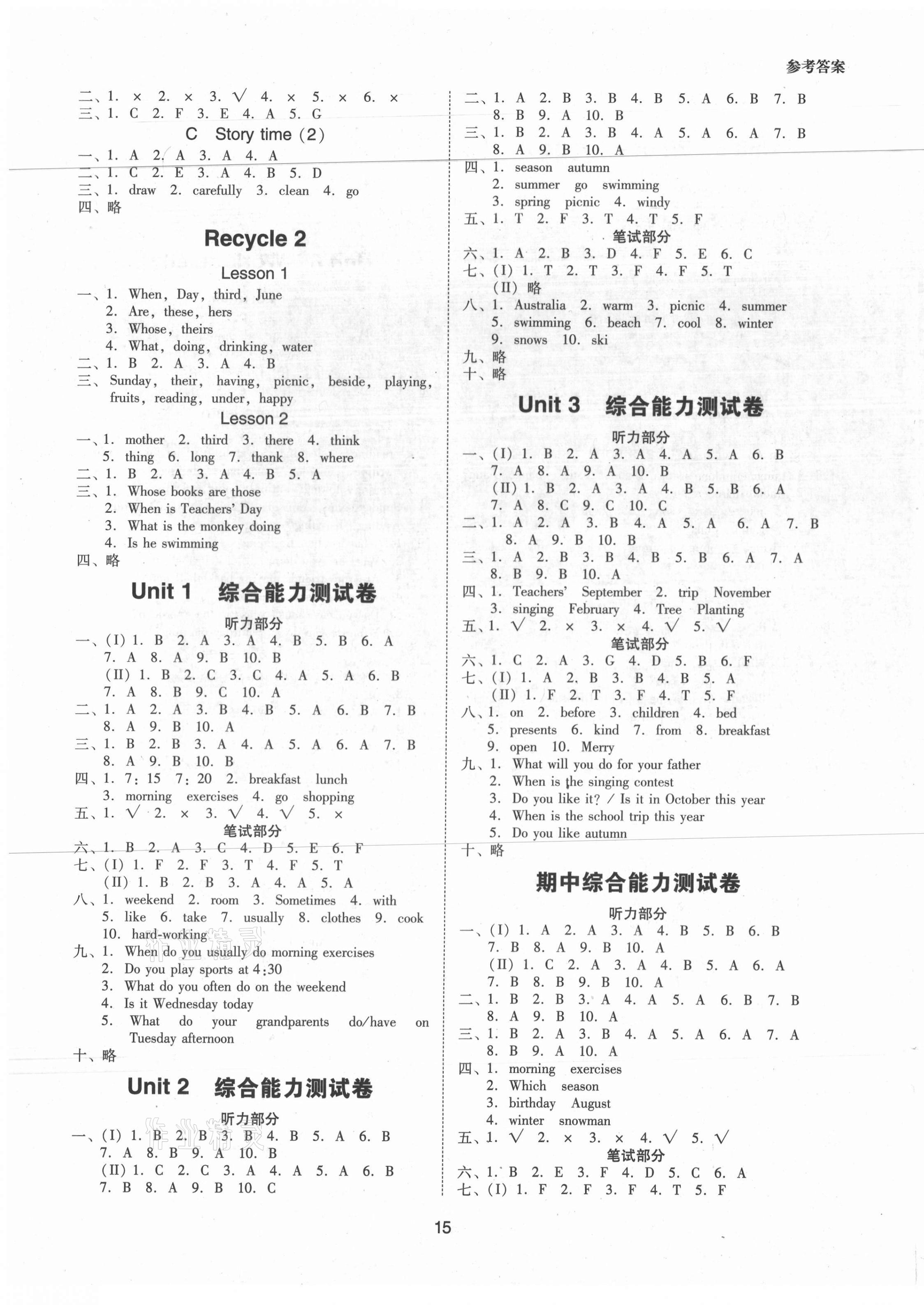 2021年同步學(xué)堂導(dǎo)學(xué)測五年級英語下冊人教PEP版 第5頁