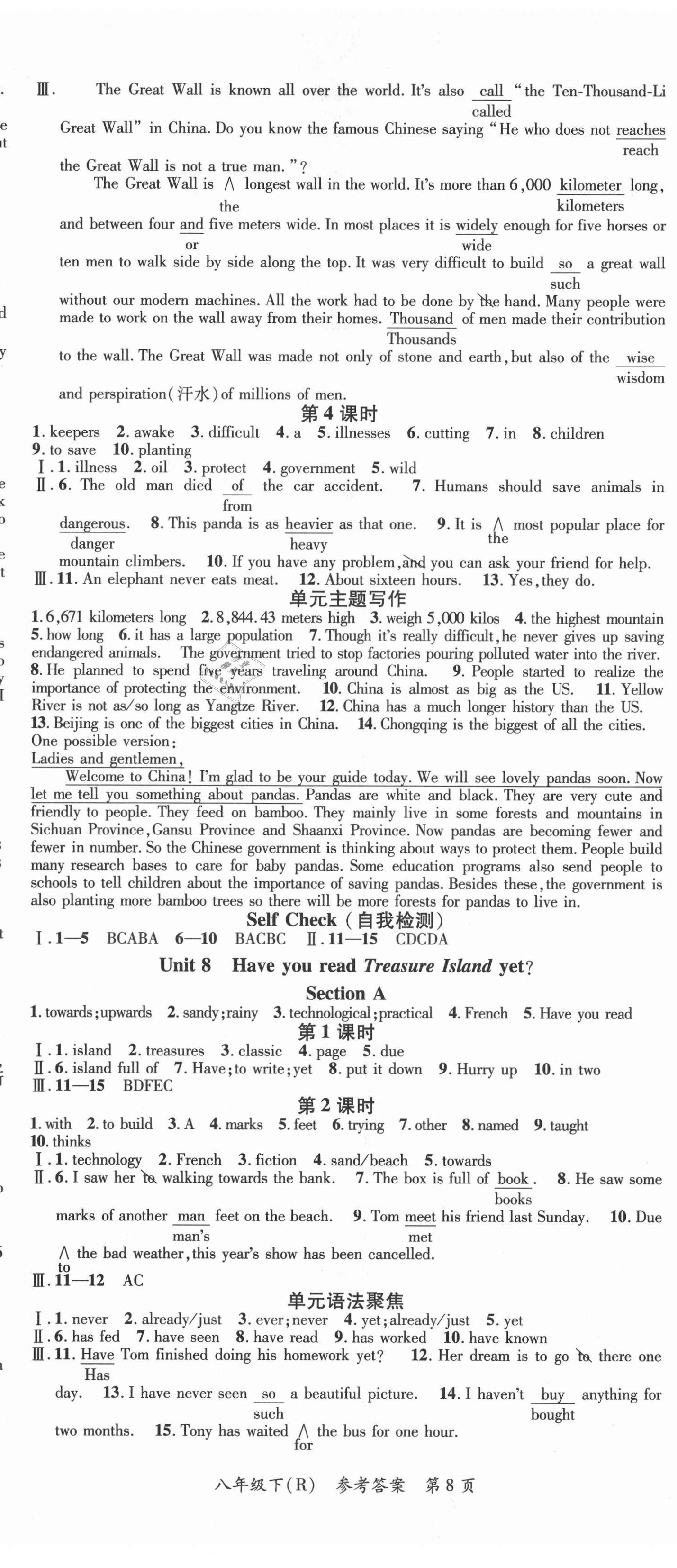 2021年名師點(diǎn)睛學(xué)練考八年級(jí)英語(yǔ)下冊(cè)人教版 第8頁(yè)