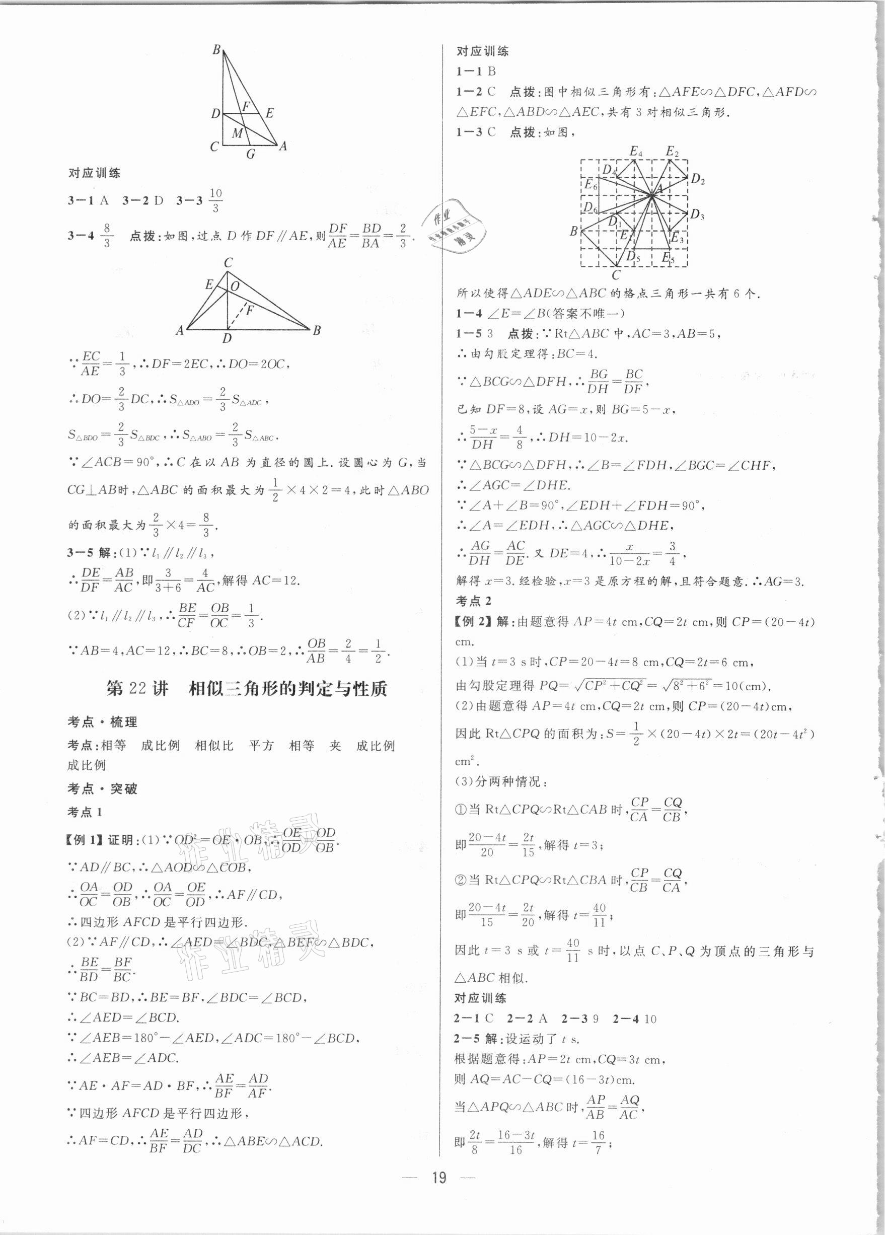 2021年鐘書金牌上海中考總復(fù)習(xí)學(xué)霸中考數(shù)學(xué)滬教版54制 參考答案第19頁(yè)