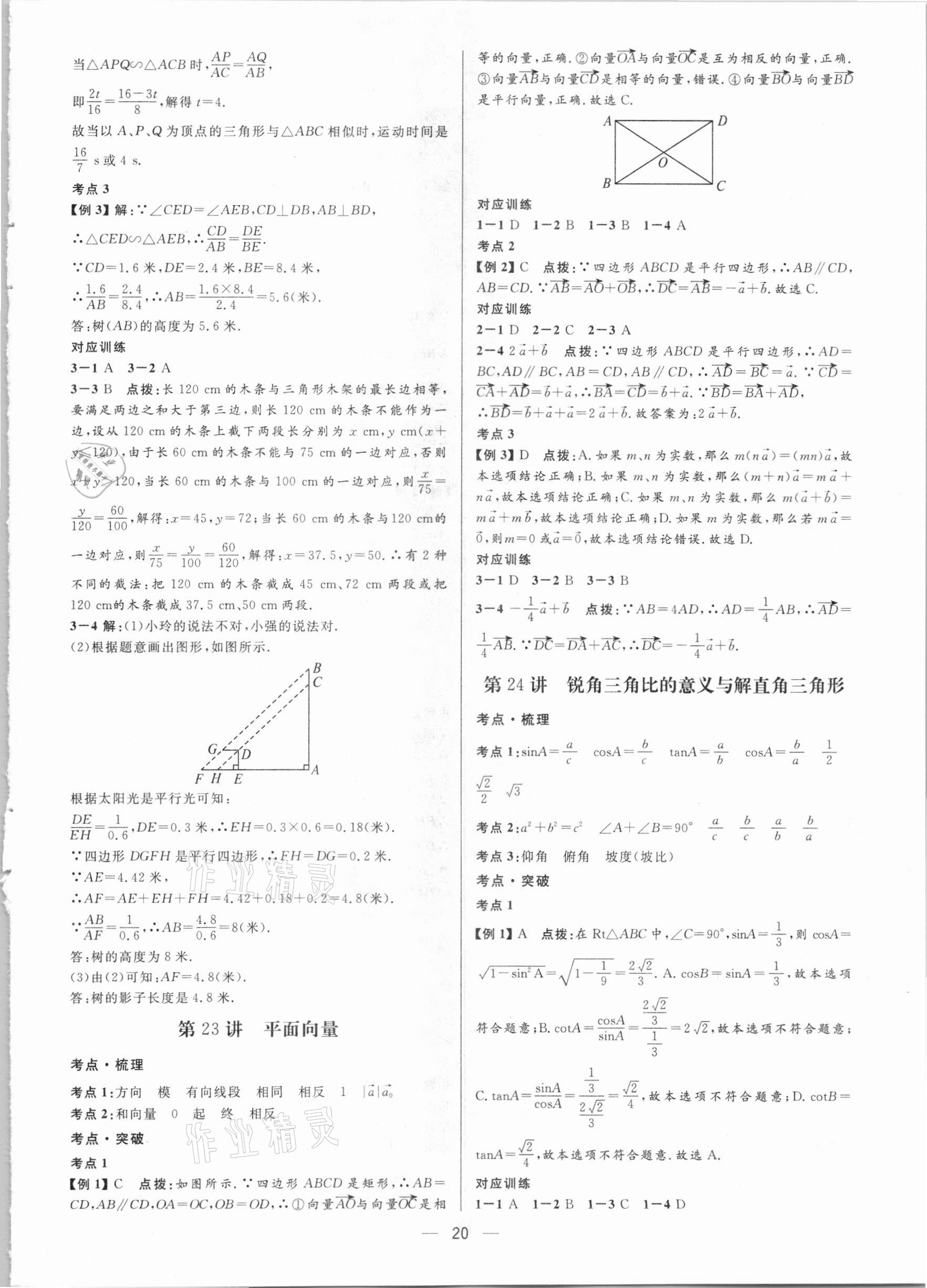 2021年鐘書金牌上海中考總復(fù)習(xí)學(xué)霸中考數(shù)學(xué)滬教版54制 參考答案第20頁