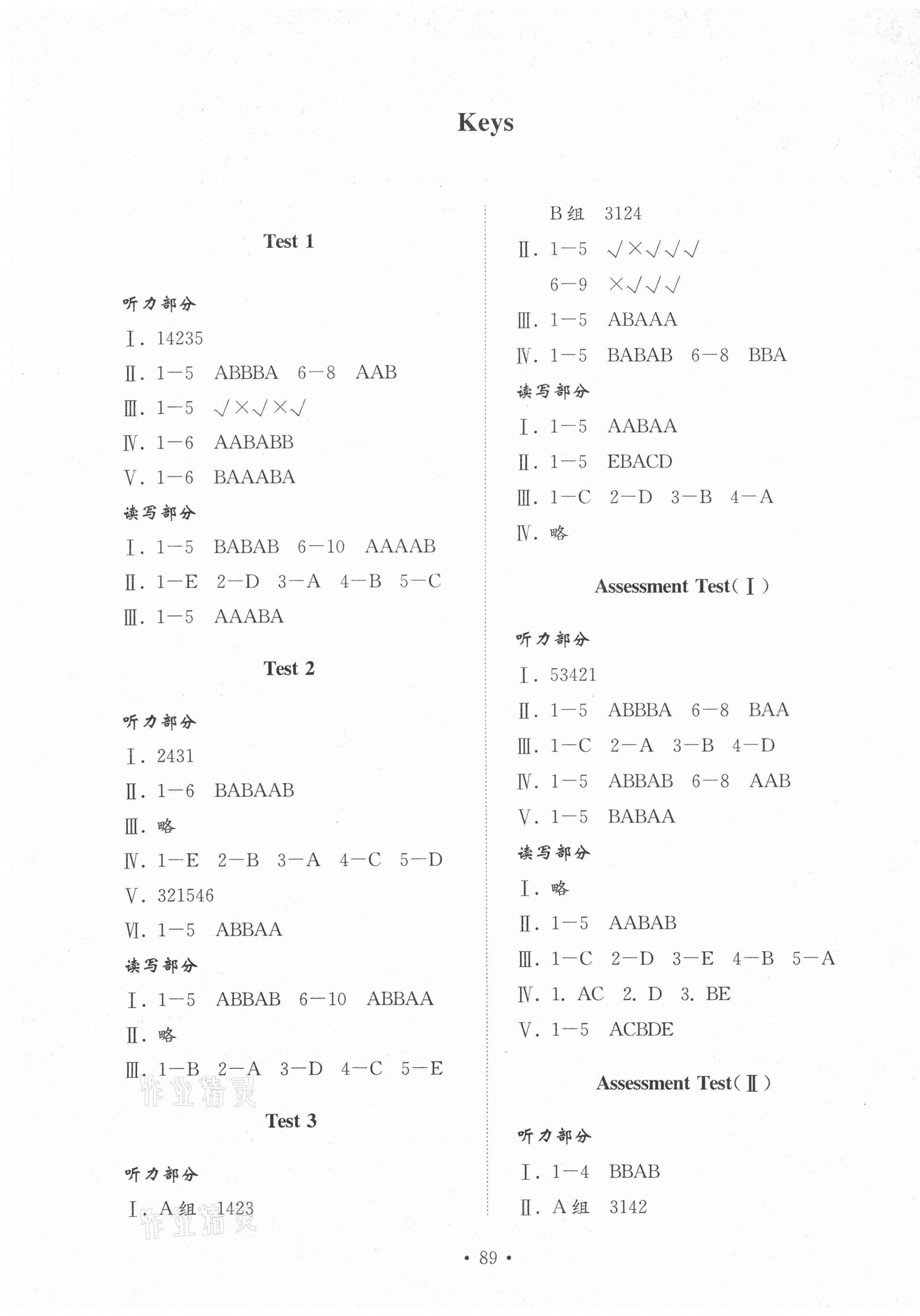 2021年小學(xué)同步練習(xí)冊配套檢測卷三年級英語下冊魯教版54制 第1頁