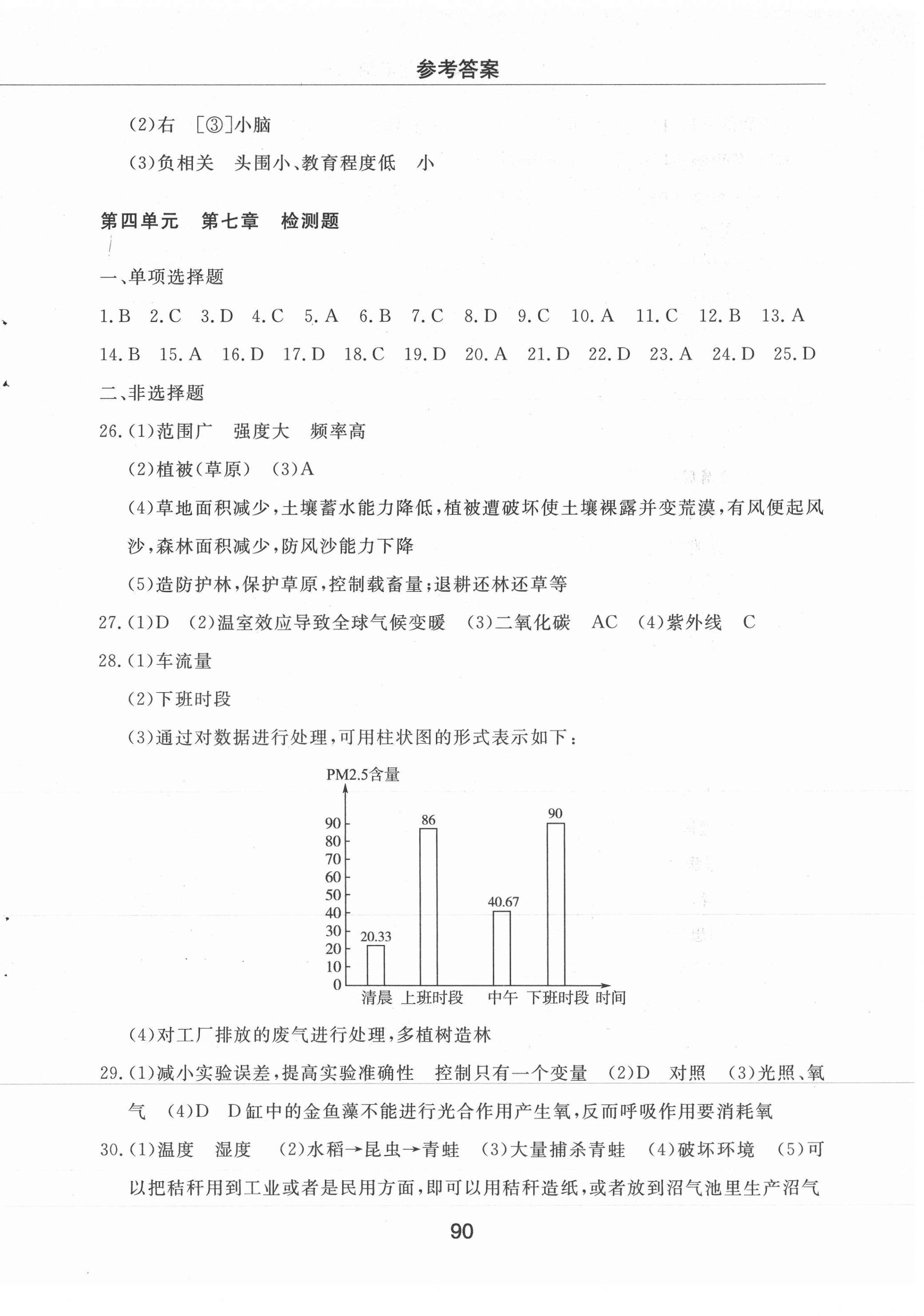 2021年同步練習(xí)冊(cè)配套檢測(cè)卷七年級(jí)生物下冊(cè)魯科版煙臺(tái)專版54制 第2頁