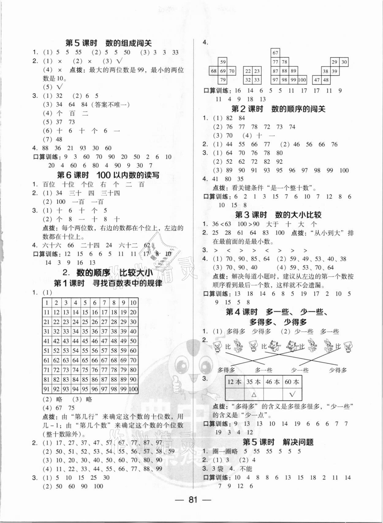 2021年綜合應(yīng)用創(chuàng)新題典中點(diǎn)一年級數(shù)學(xué)下冊人教版 參考答案第5頁