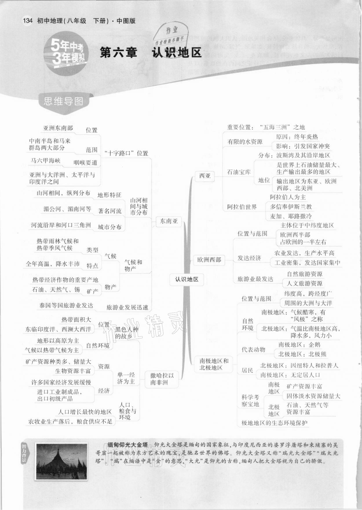 2021年教材课本八年级地理下册中图版&nbsp;参考答案第8页