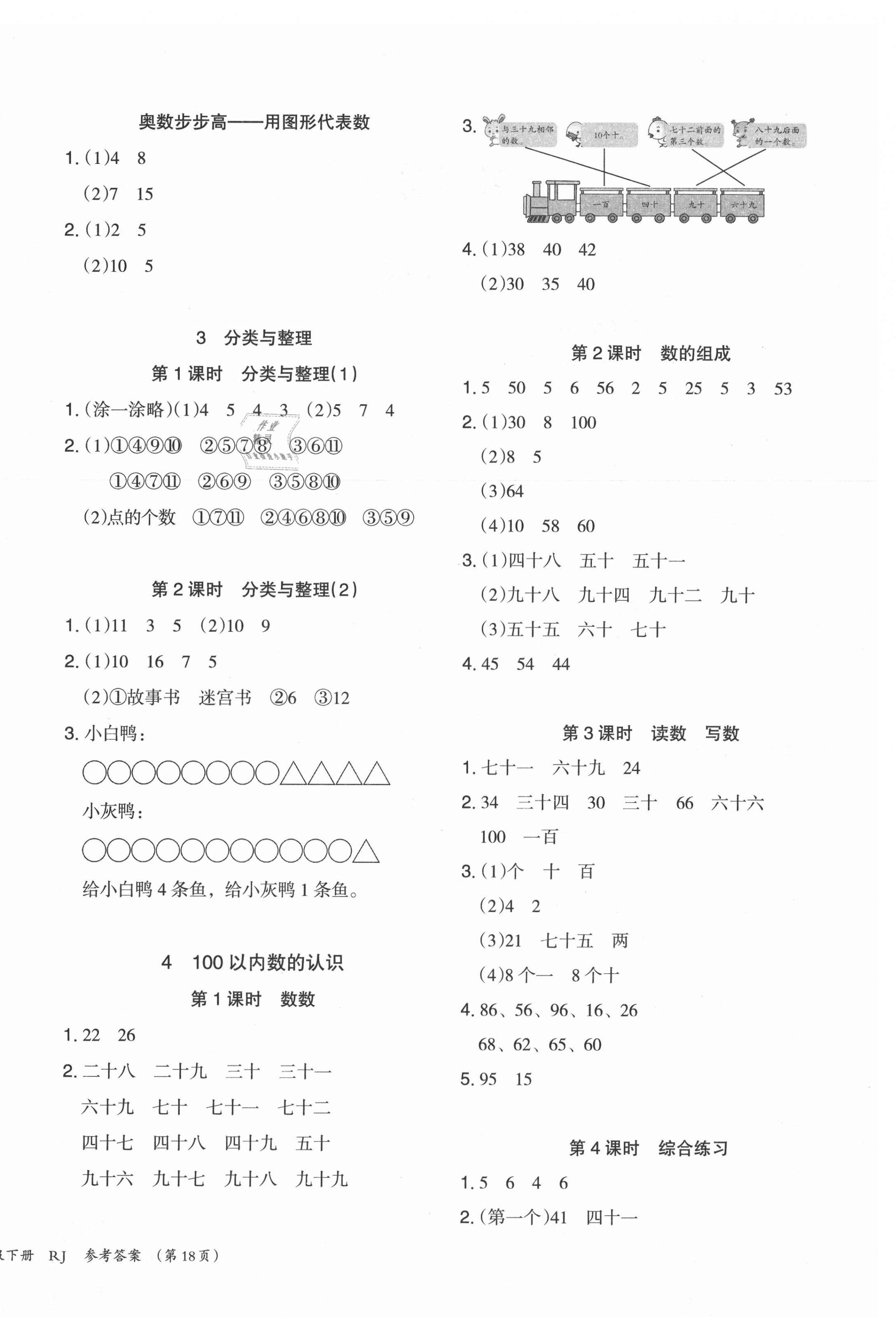 2021年木頭馬分層課課練一年級數(shù)學下冊人教版福建專版 第4頁