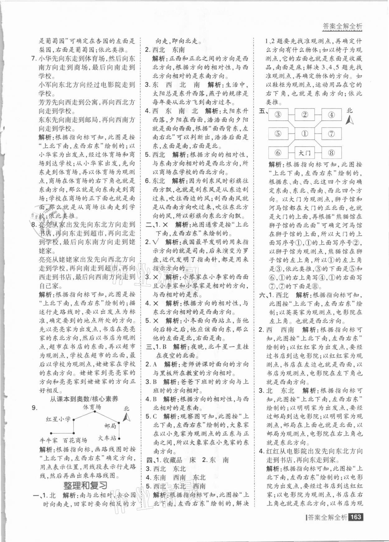 2021年考点集训与满分备考三年级数学下册人教版 参考答案第3页