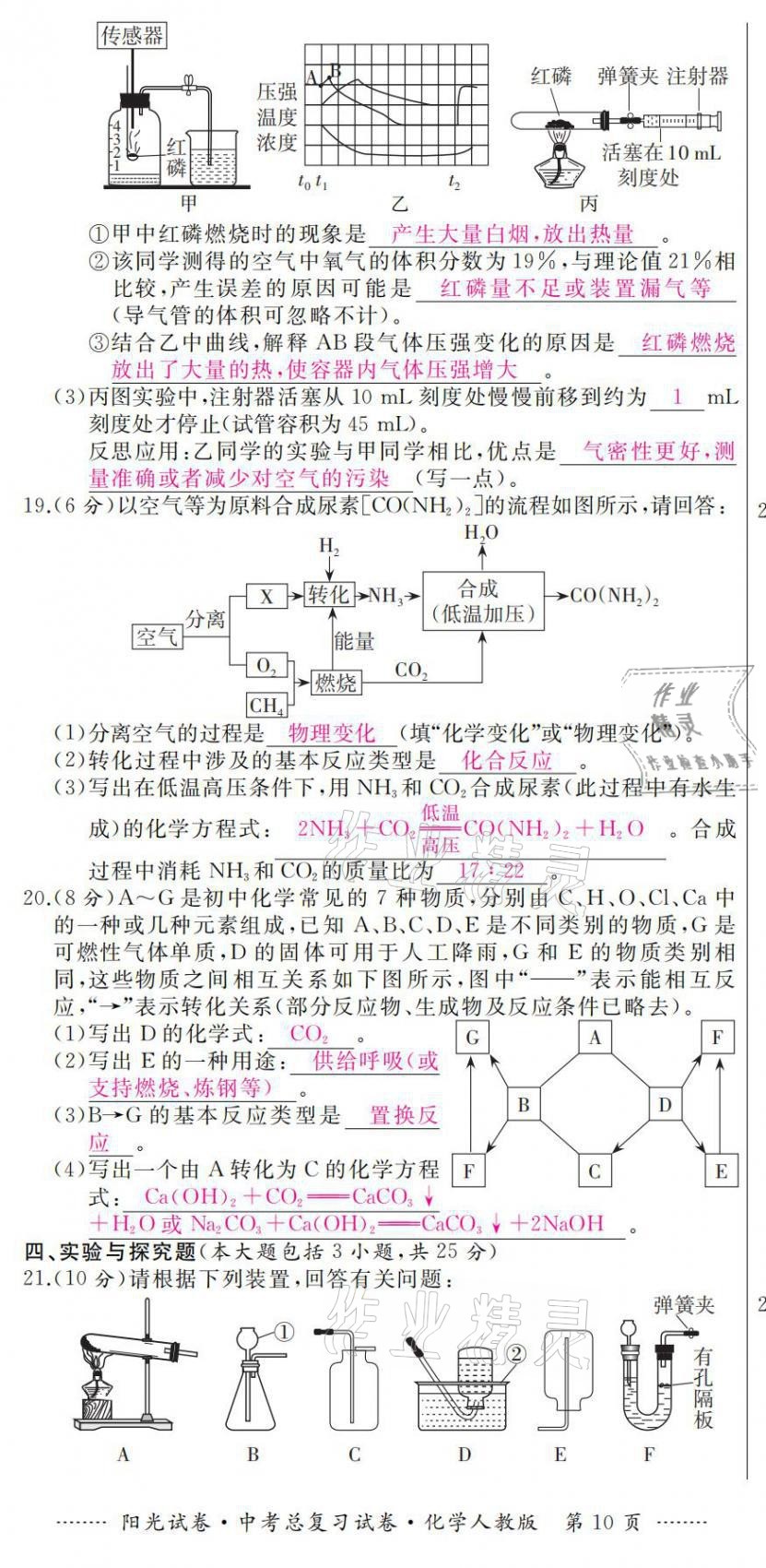 2021年阳光试卷中考总复习试卷化学人教版 第10页