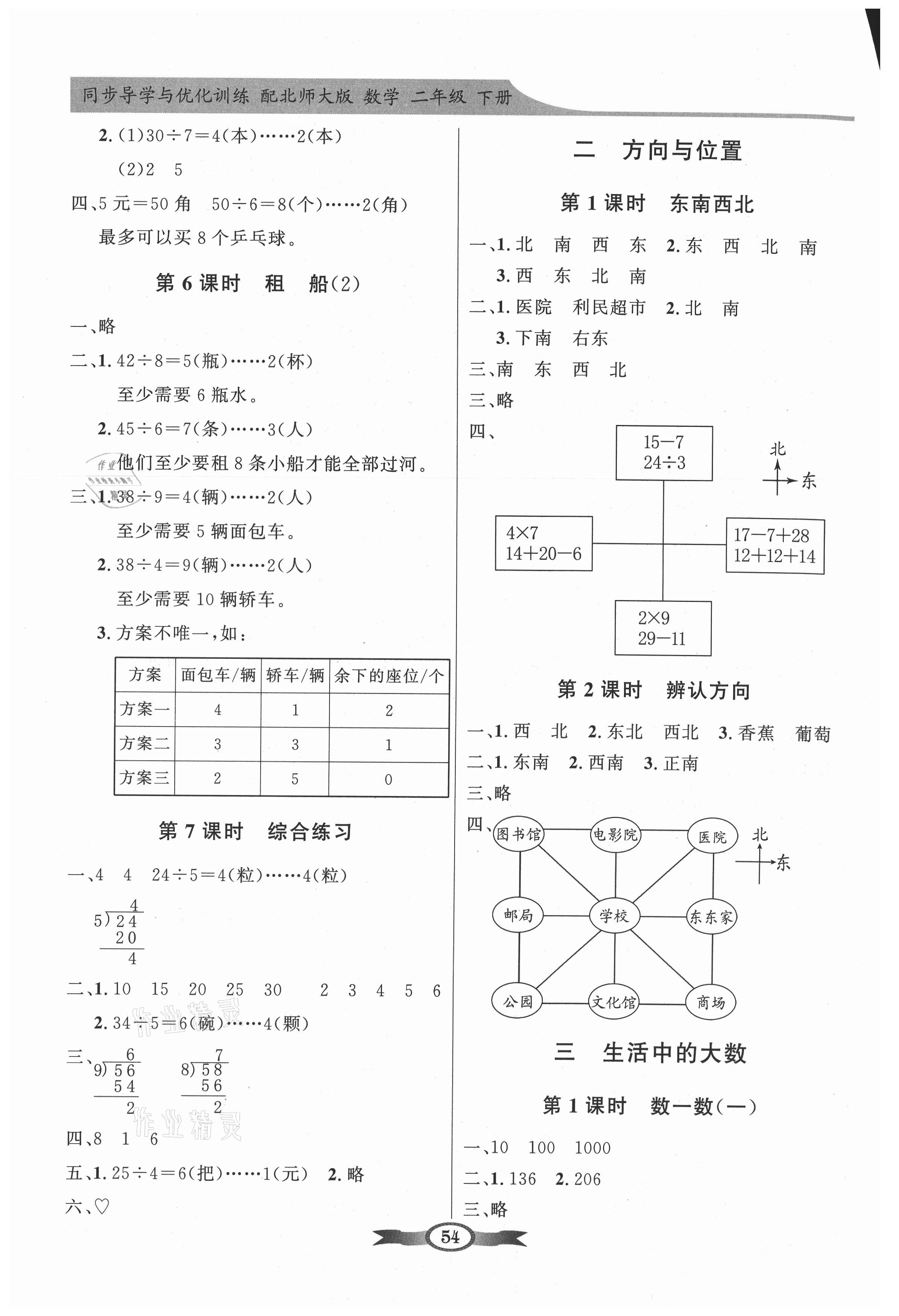 2021年同步導(dǎo)學(xué)與優(yōu)化訓(xùn)練二年級數(shù)學(xué)下冊北師大版 第2頁