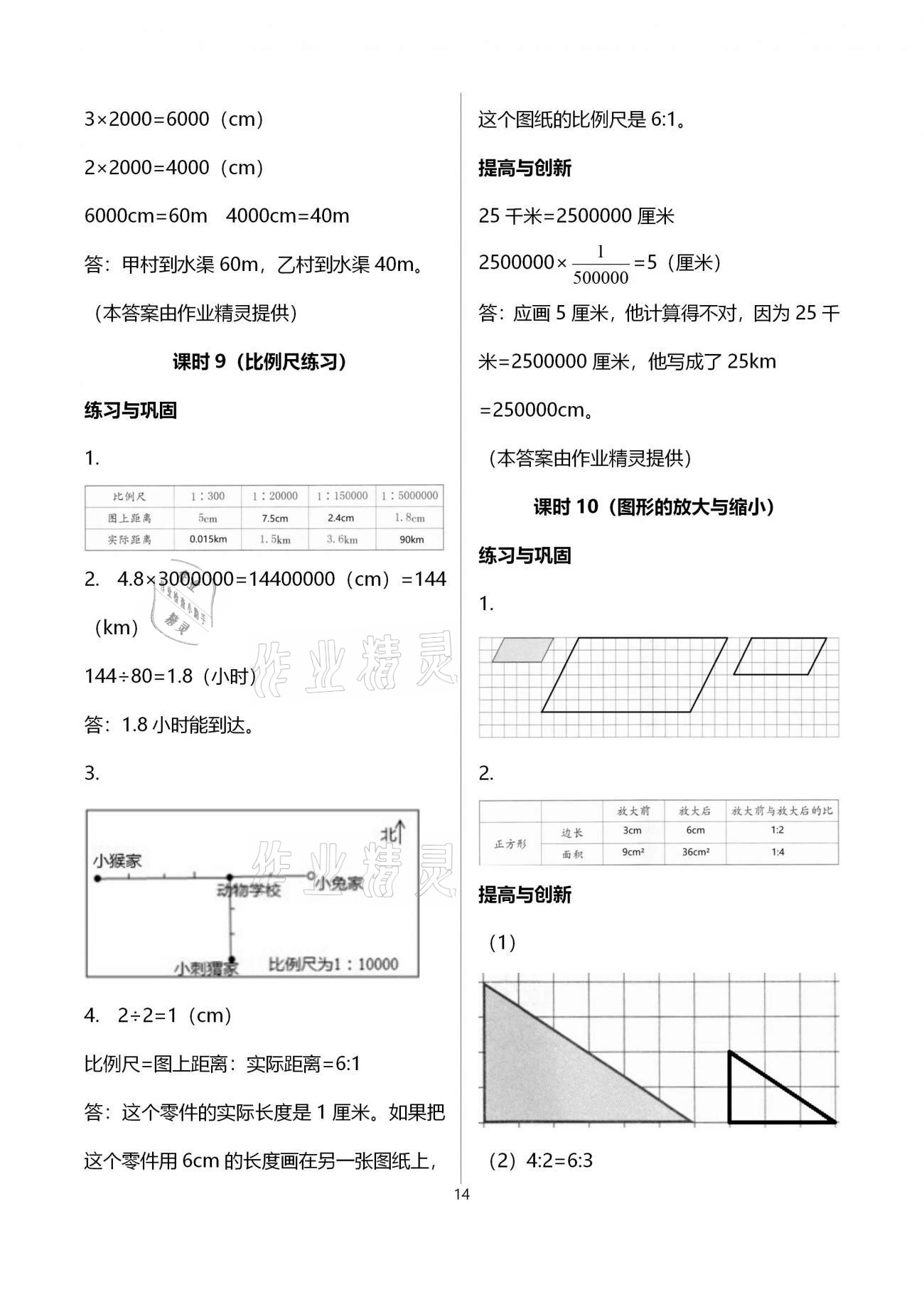 2021年數(shù)學(xué)學(xué)習(xí)與鞏固六年級(jí)下冊(cè)人教版 參考答案第14頁(yè)