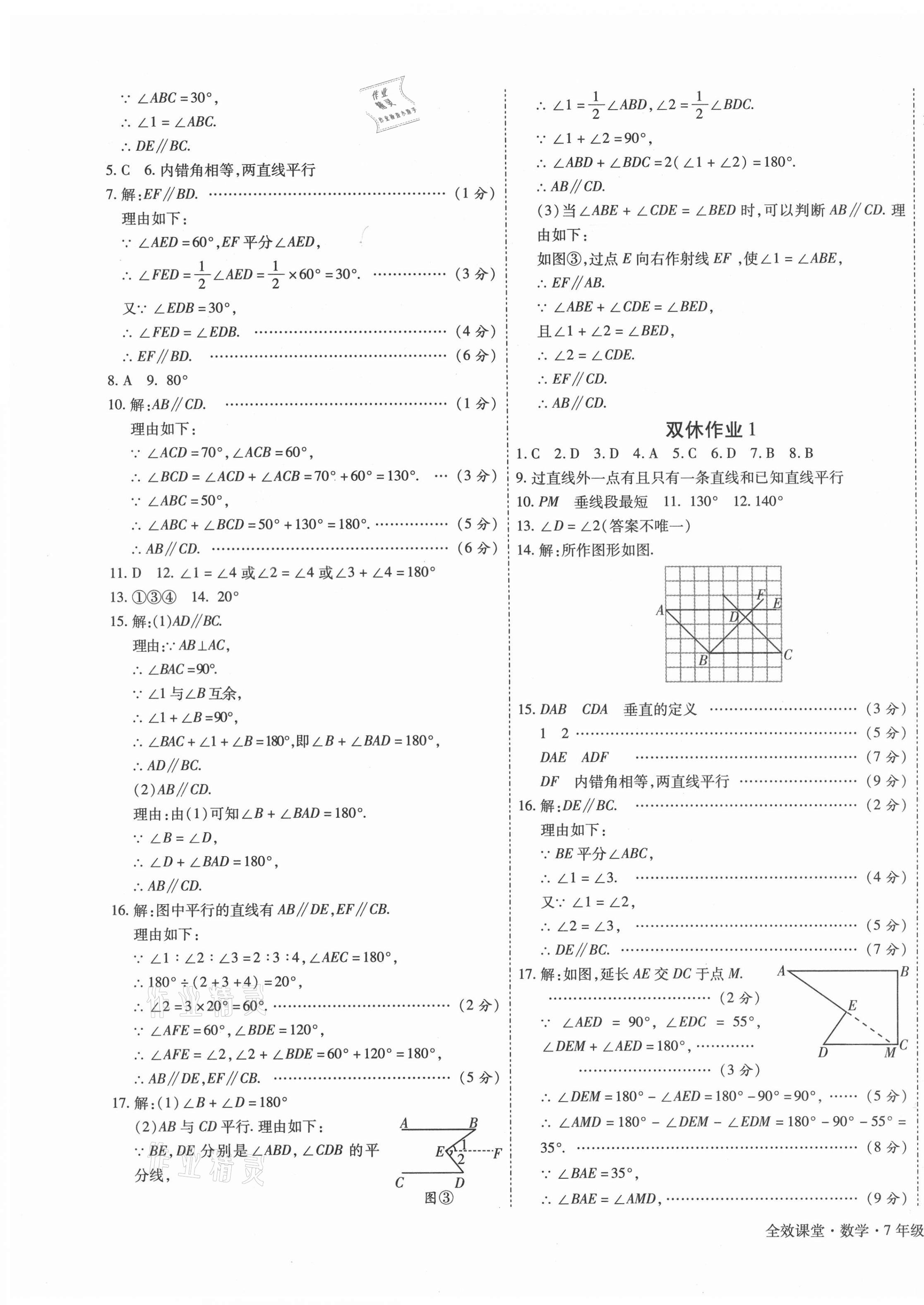 2021年全效課堂七年級數(shù)學(xué)下冊人教版 第3頁