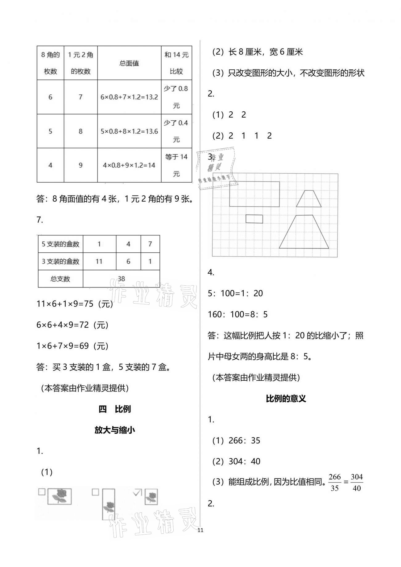 2021年練習與測試六年級數(shù)學下冊蘇教版彩色版 參考答案第11頁