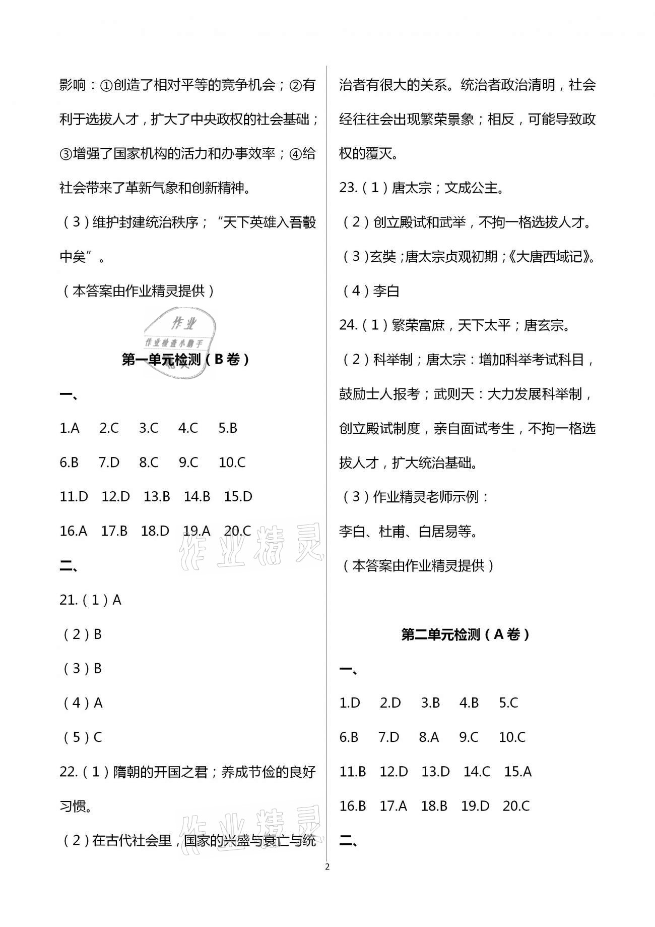 2021年陽光互動綠色成長空間七年級歷史下冊人教版提優(yōu)版 第2頁