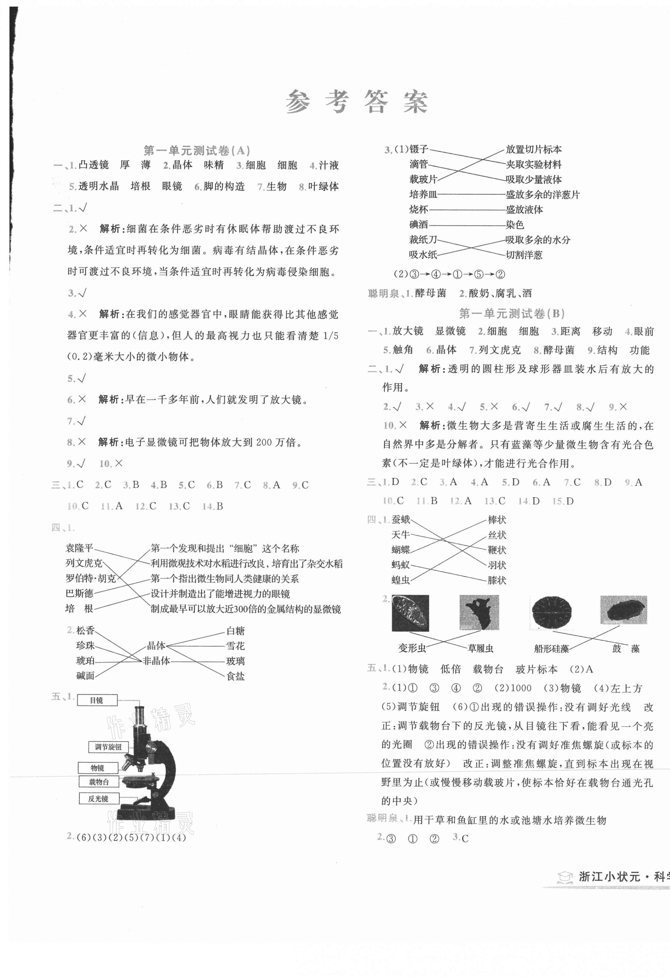 2021年浙江小狀元六年級科學(xué)下冊教科版 第1頁