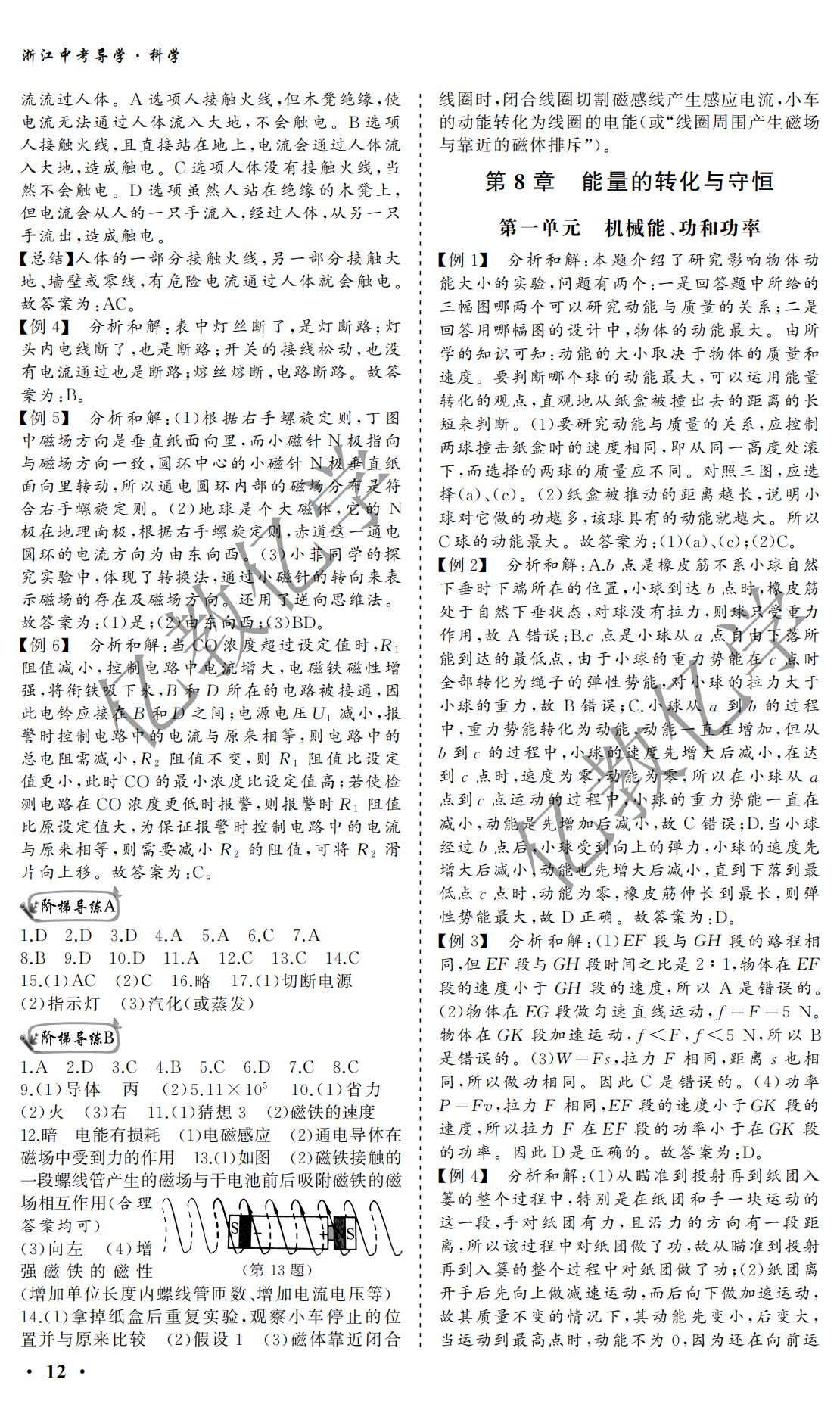 2021年浙江中考導(dǎo)學(xué)科學(xué) 參考答案第12頁(yè)