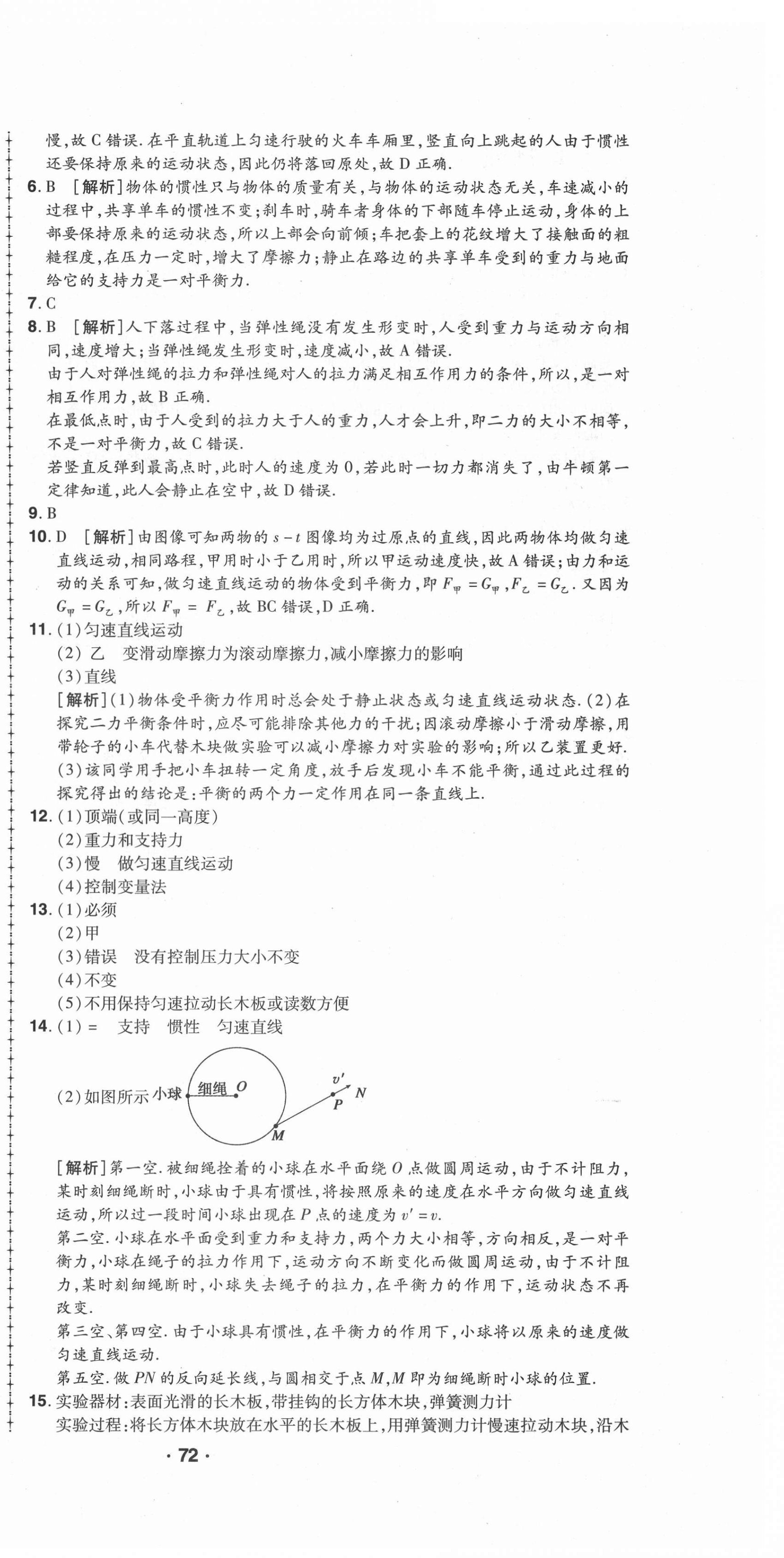 2021年99加1活頁卷八年級(jí)物理下冊(cè)人教版山西專版 第6頁