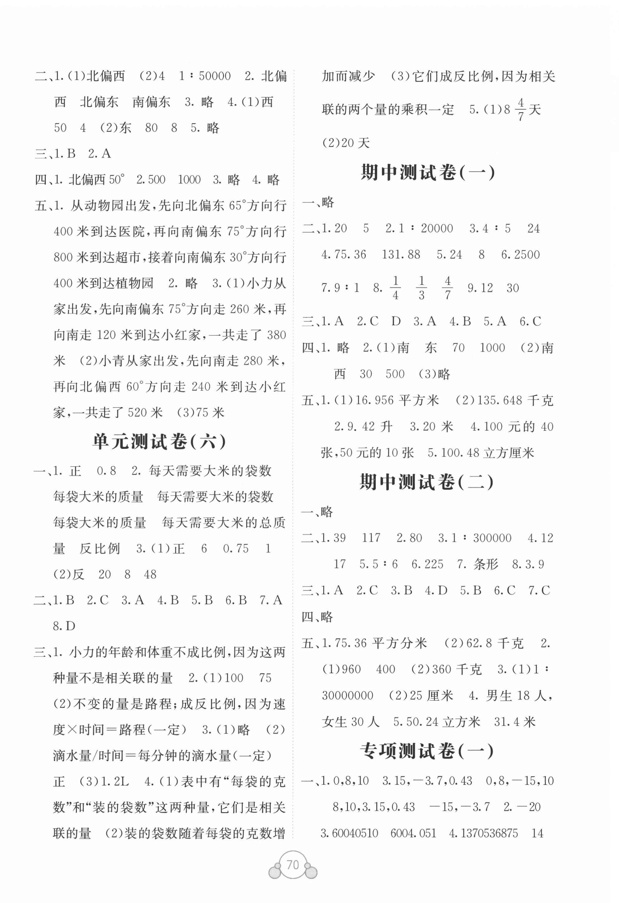 2021年自主学习能力测评单元测试六年级数学下册B版 第2页
