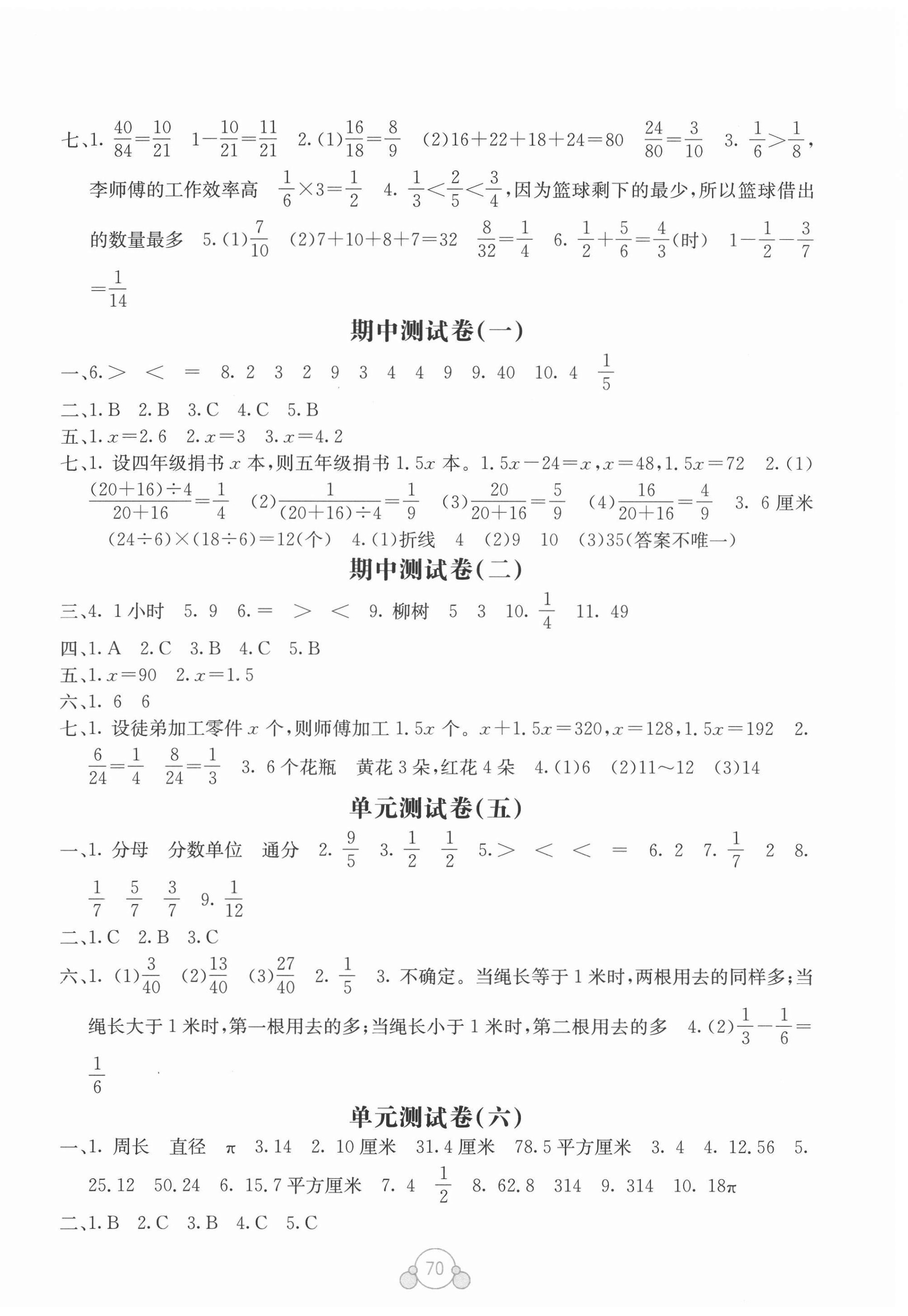 2021年自主学习能力测评单元测试五年级数学下册B版 第2页