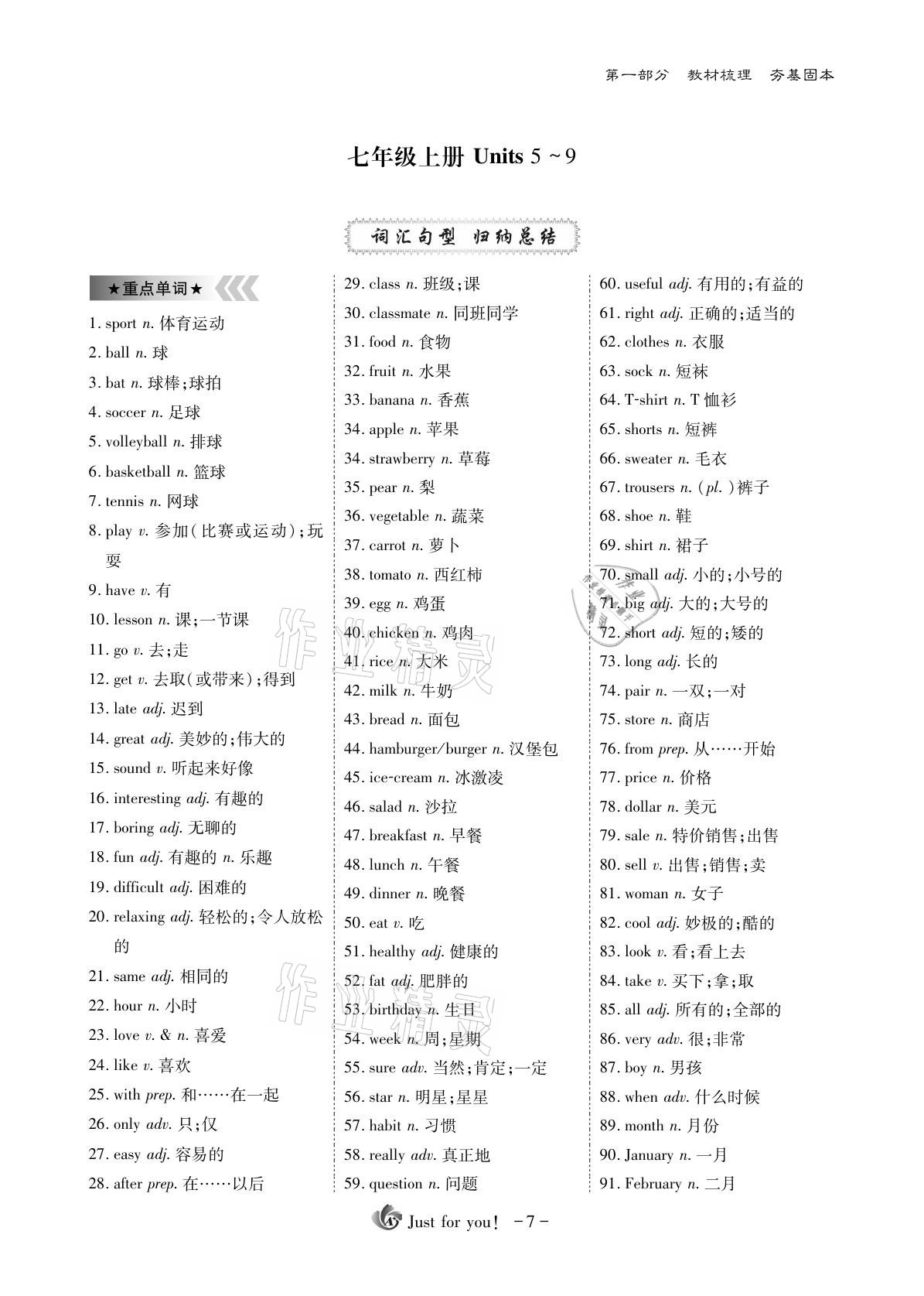 2021年优课堂给力A加英语 参考答案第7页