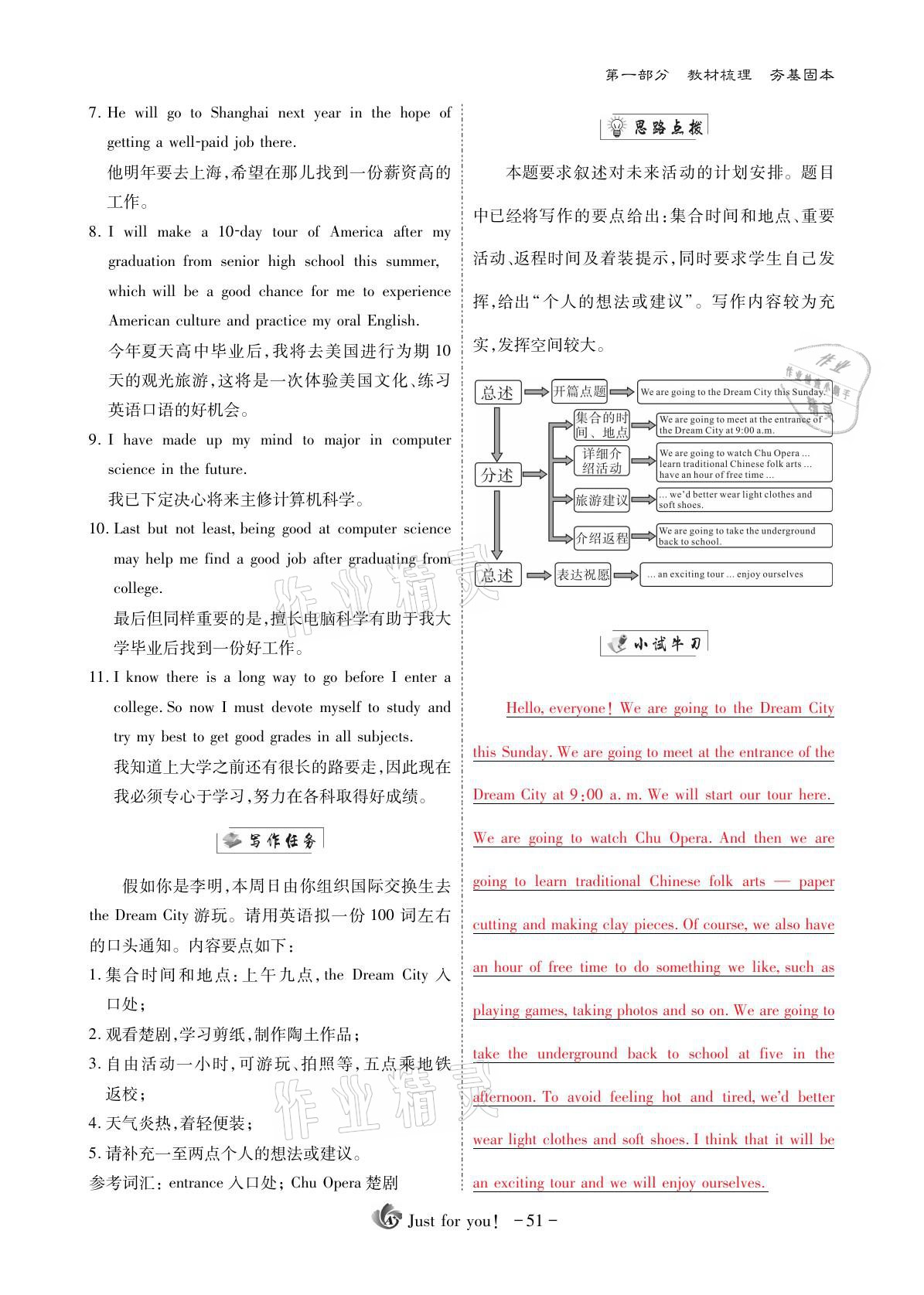 2021年优课堂给力A加英语 参考答案第51页