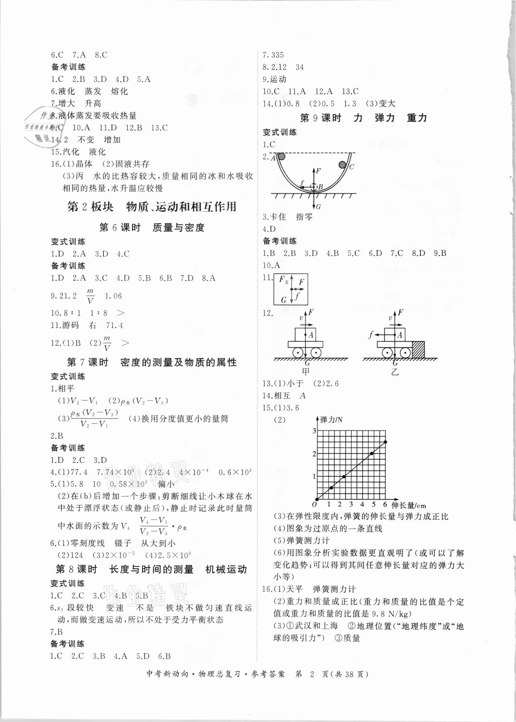 2021年中考新動向物理總復(fù)習(xí)廣東專版 參考答案第2頁