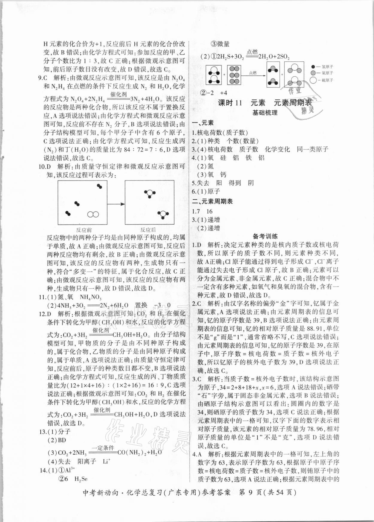 2021年中考新動(dòng)向化學(xué)總復(fù)習(xí)廣東專版 參考答案第9頁