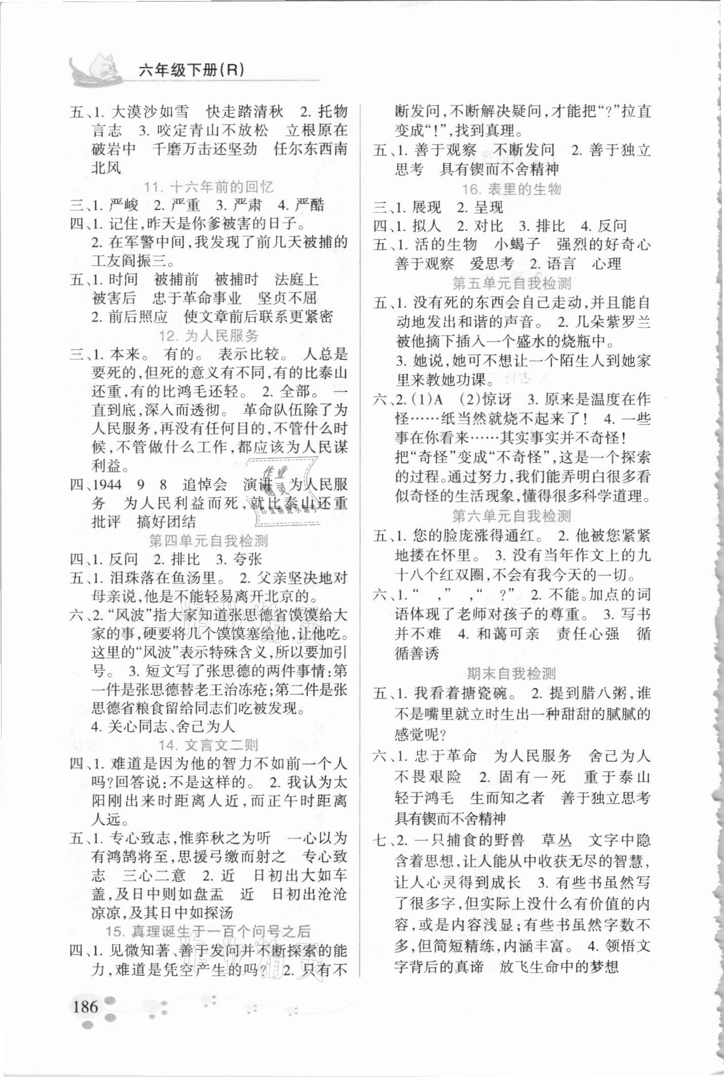 2021年字词句篇重点难点指导手册六年级下册人教版 第2页