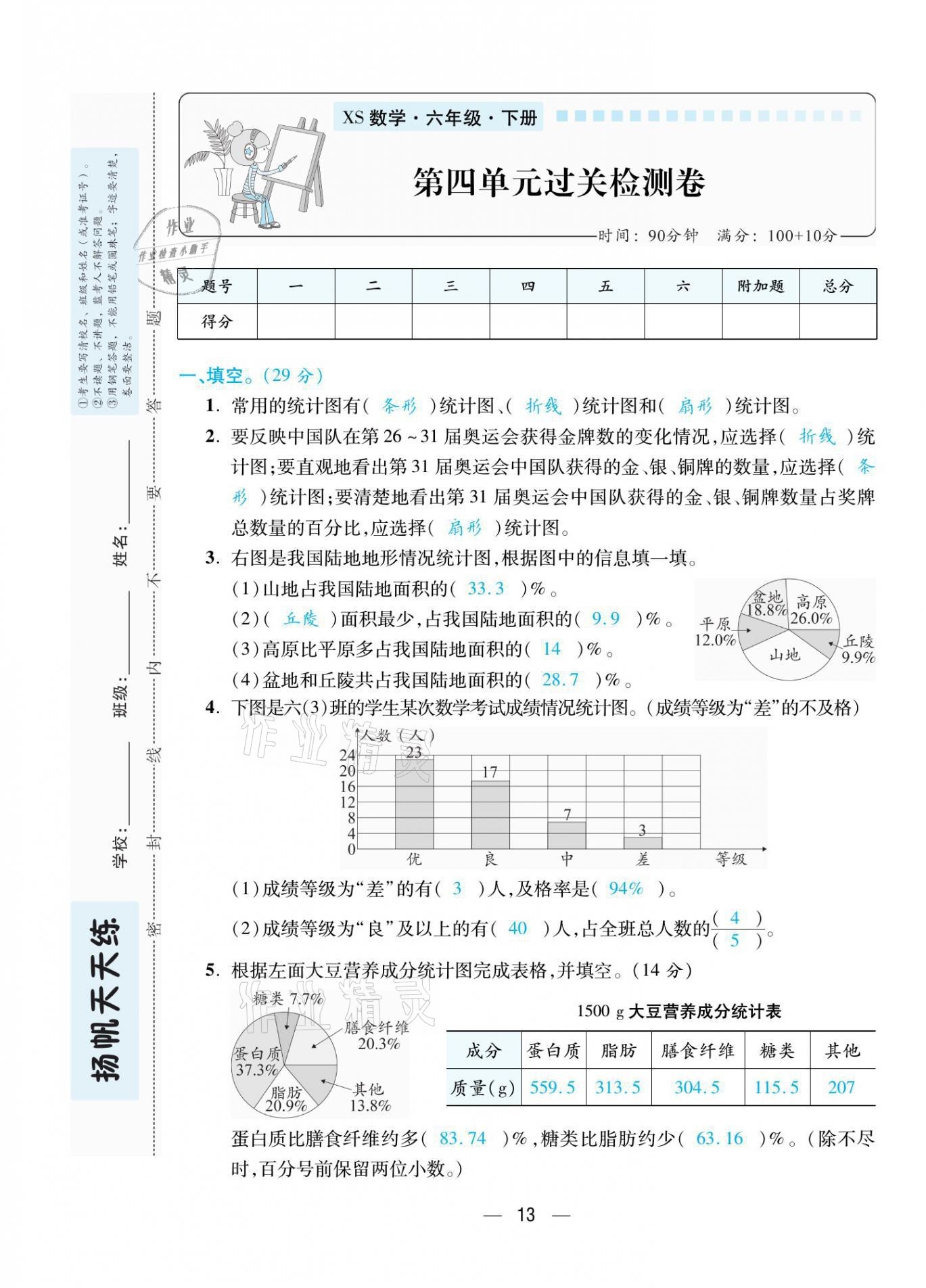 2021年揚帆天天練六年級數(shù)學下冊西師大版 參考答案第35頁