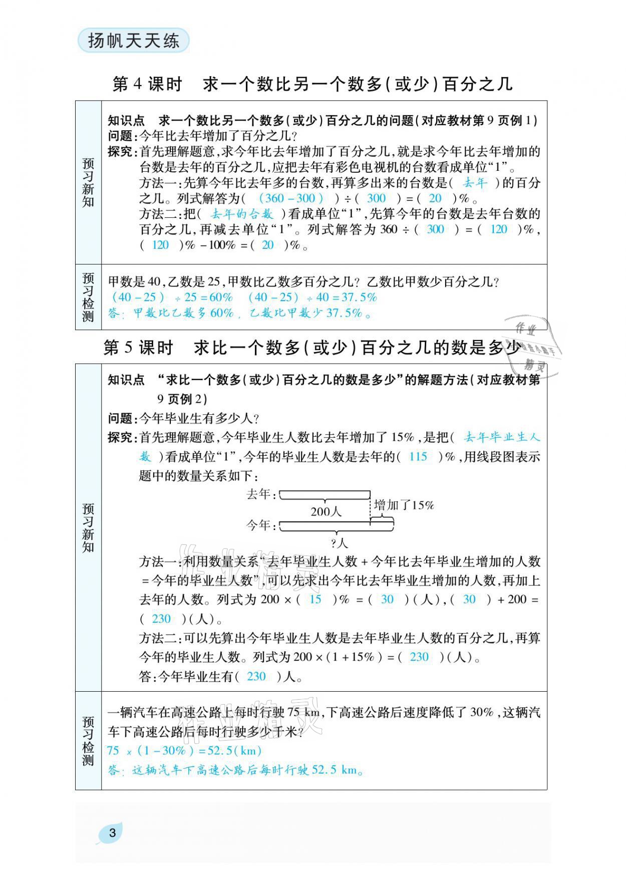 2021年揚帆天天練六年級數(shù)學(xué)下冊西師大版 參考答案第11頁