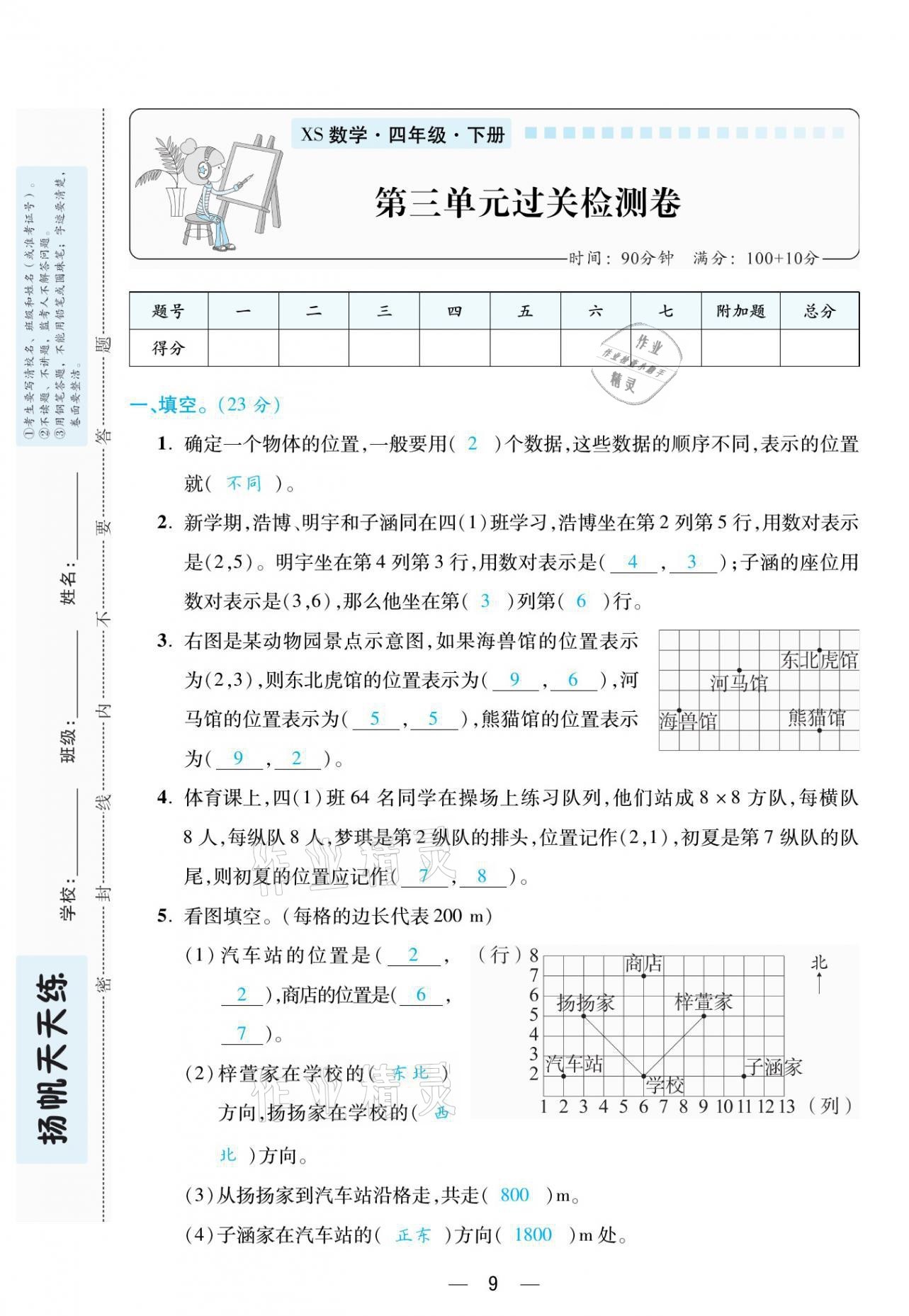 2021年揚帆天天練四年級數(shù)學下冊西師大版 參考答案第25頁