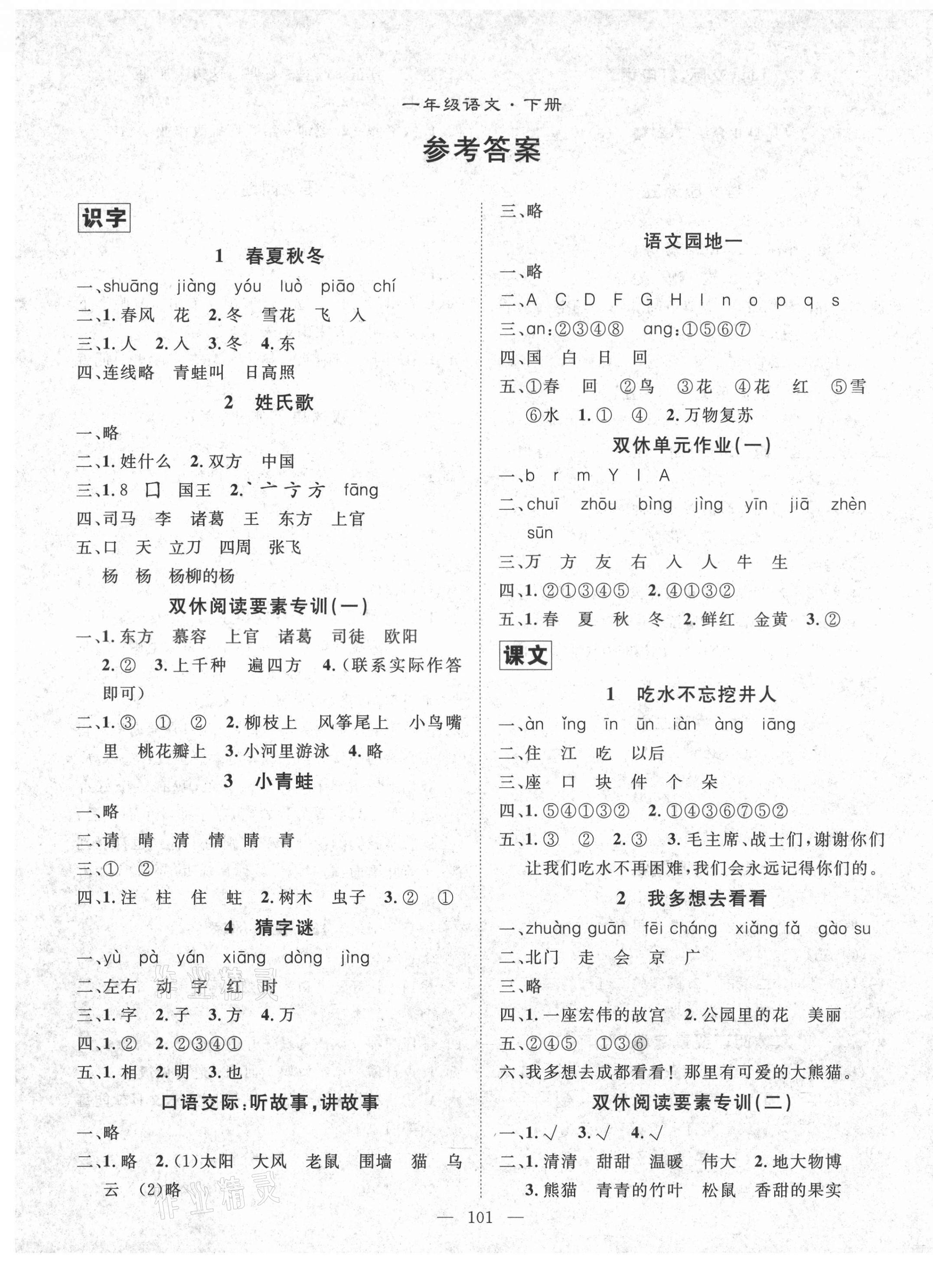 2021年優(yōu)質(zhì)課堂快樂成長(zhǎng)一年級(jí)語(yǔ)文下冊(cè)人教版 第1頁(yè)