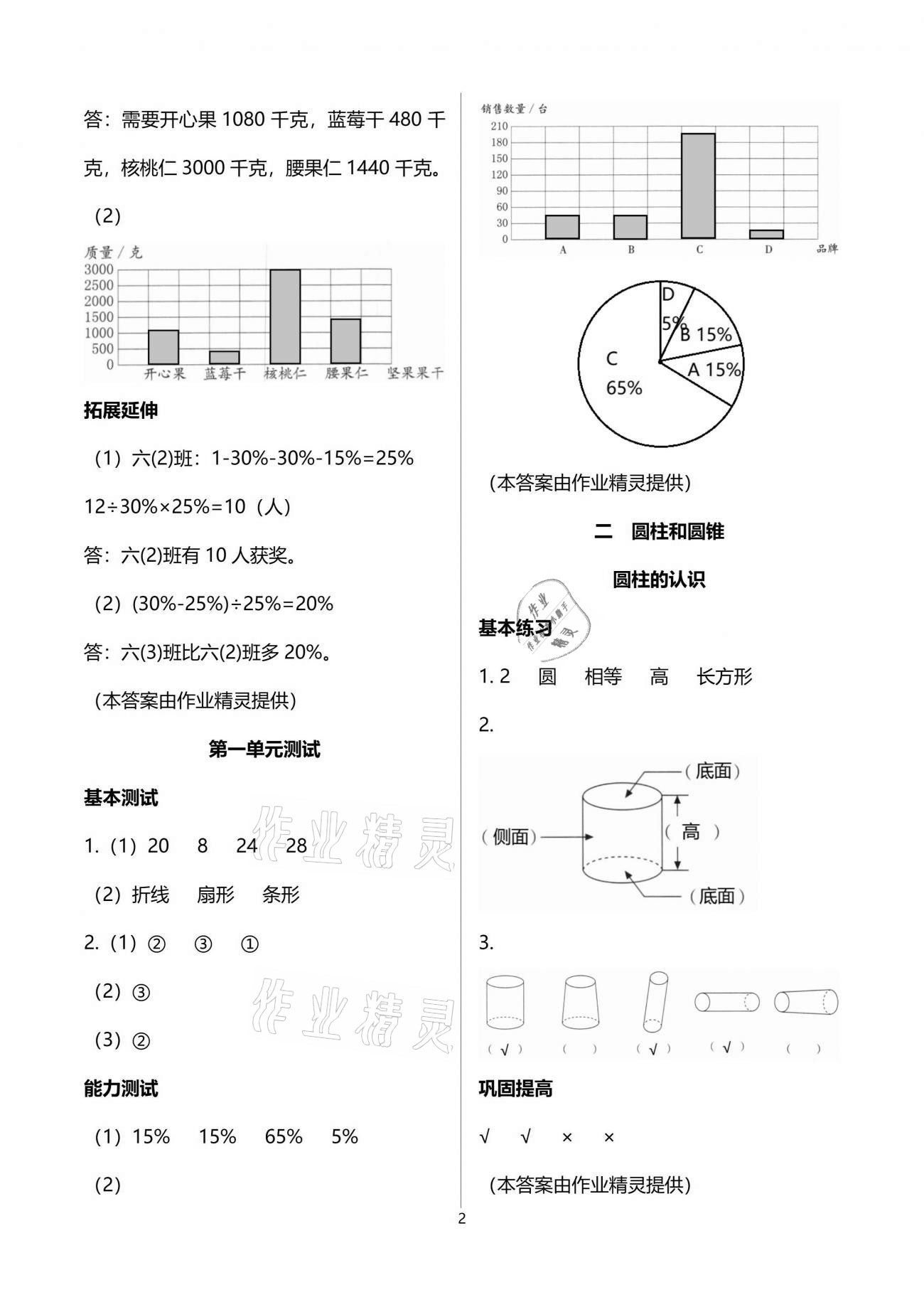 2021年數(shù)學學習與鞏固六年級下冊蘇教版 參考答案第2頁