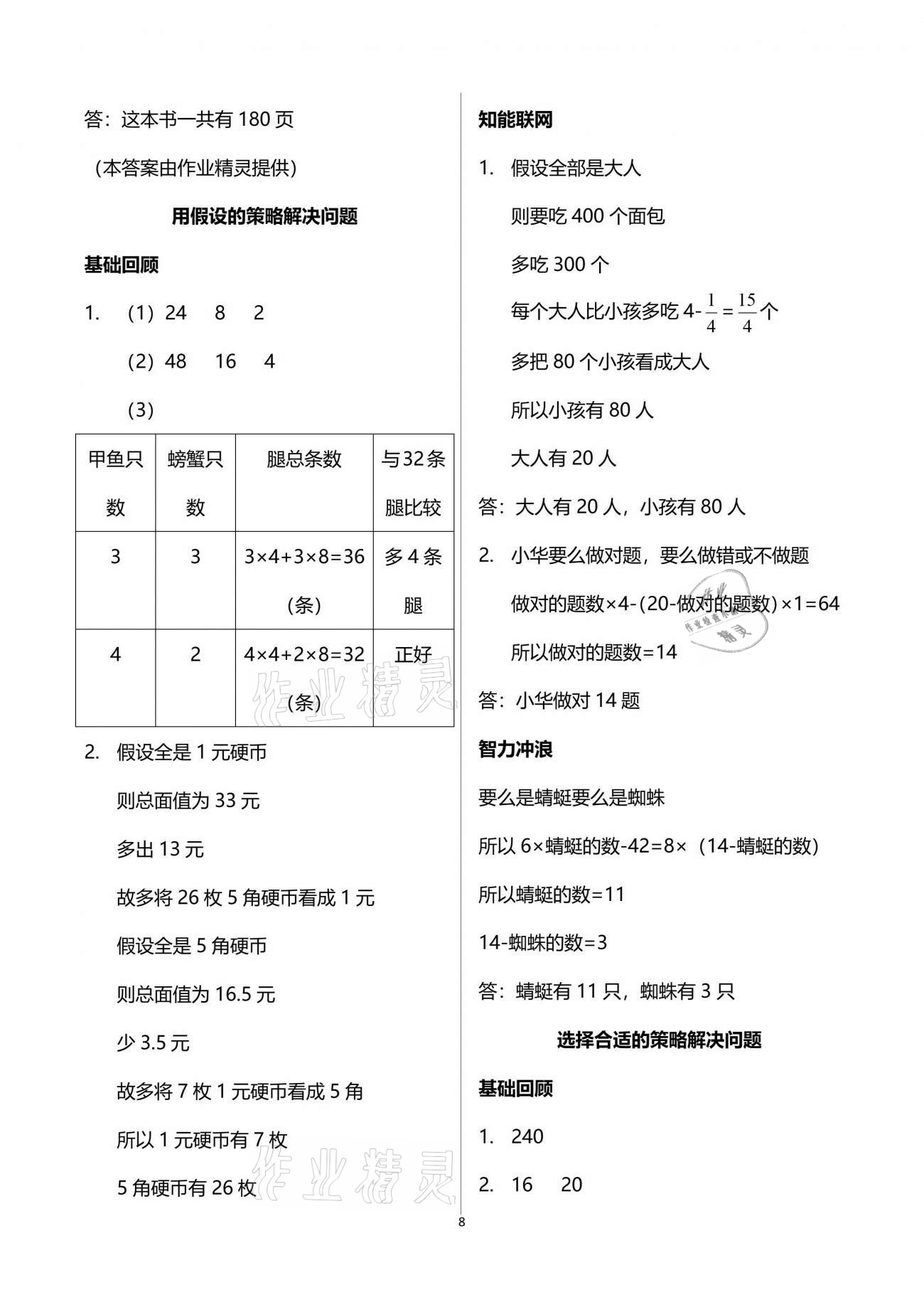 2021年多维互动提优课堂六年级数学下册苏教版 参考答案第8页