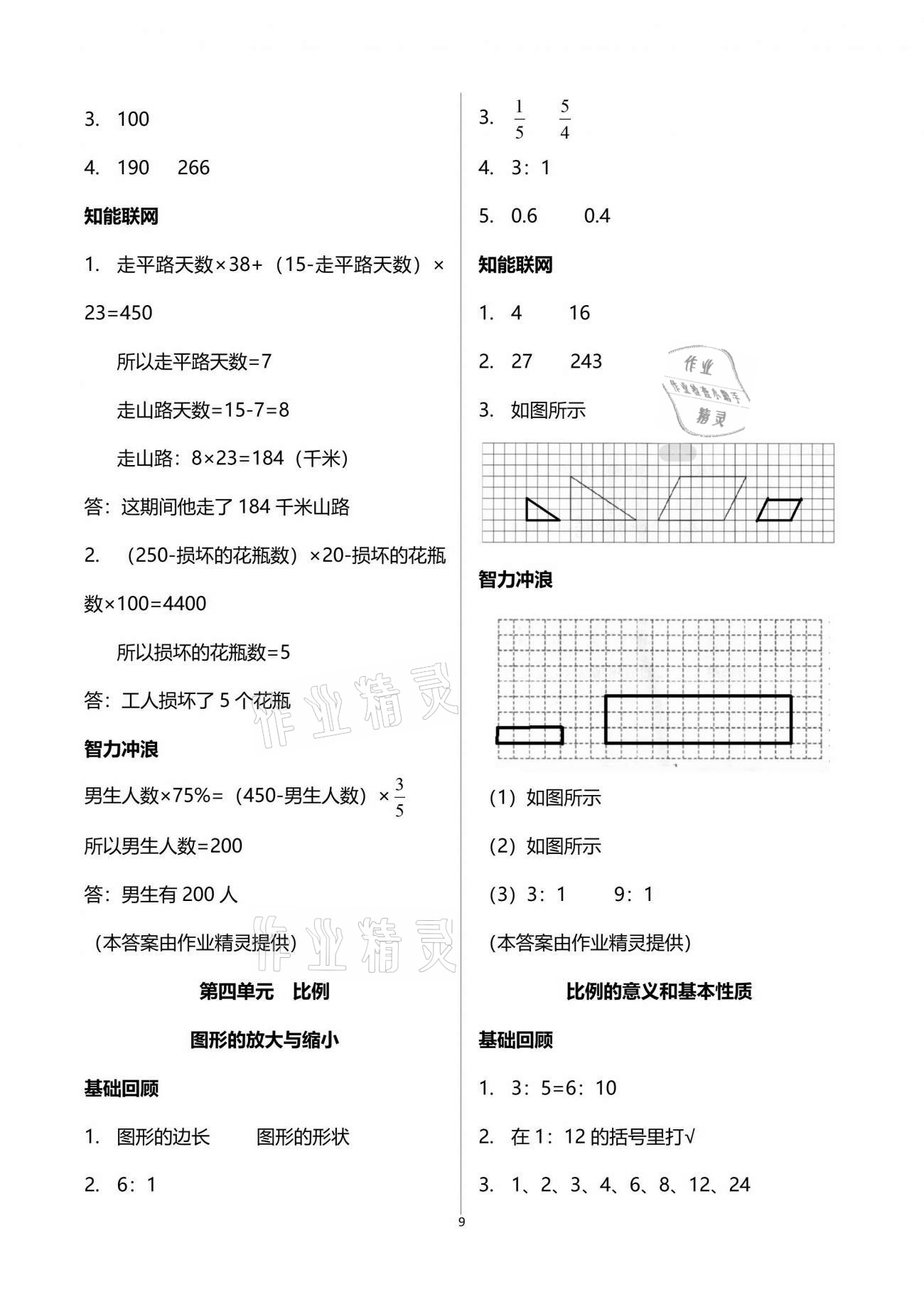 2021年多維互動提優(yōu)課堂六年級數(shù)學(xué)下冊蘇教版 參考答案第9頁