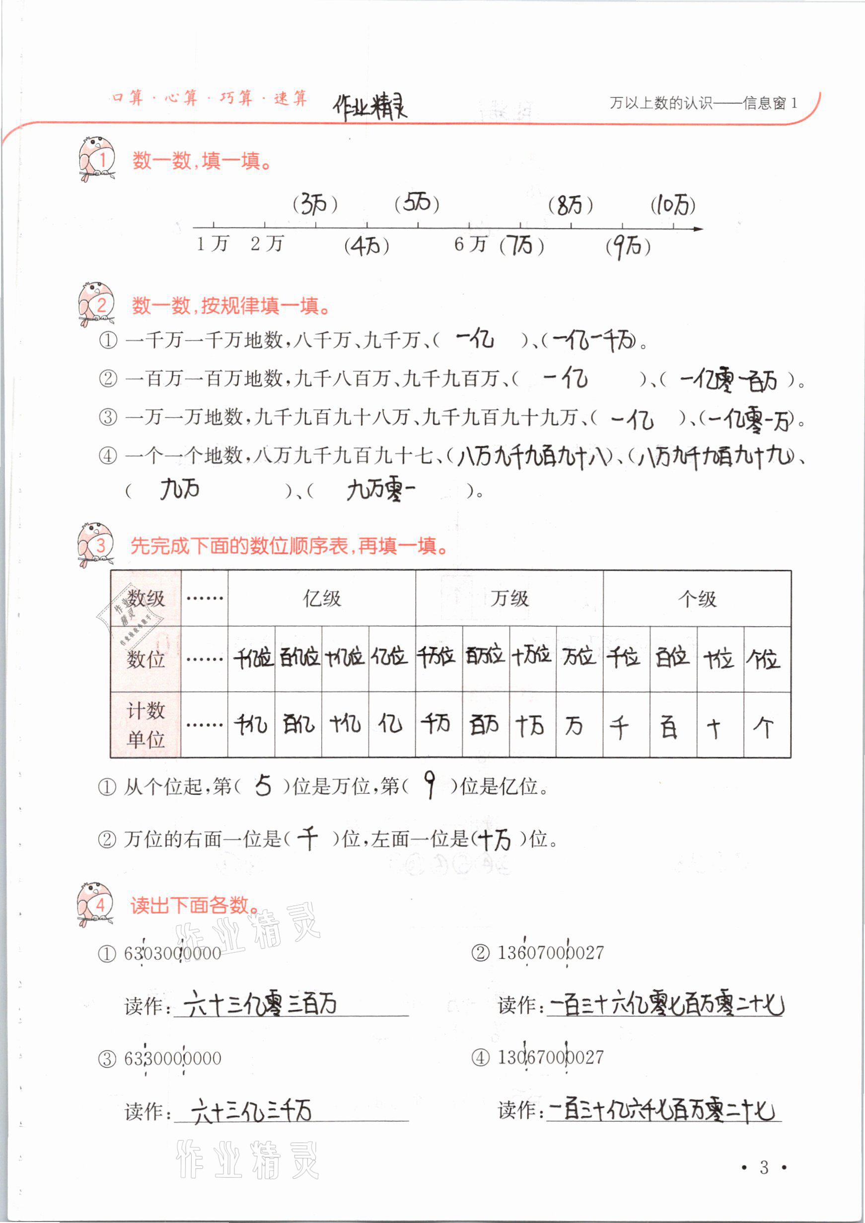 2021年口算題卡升級練三年級數(shù)學(xué)下冊青島版54制 參考答案第3頁