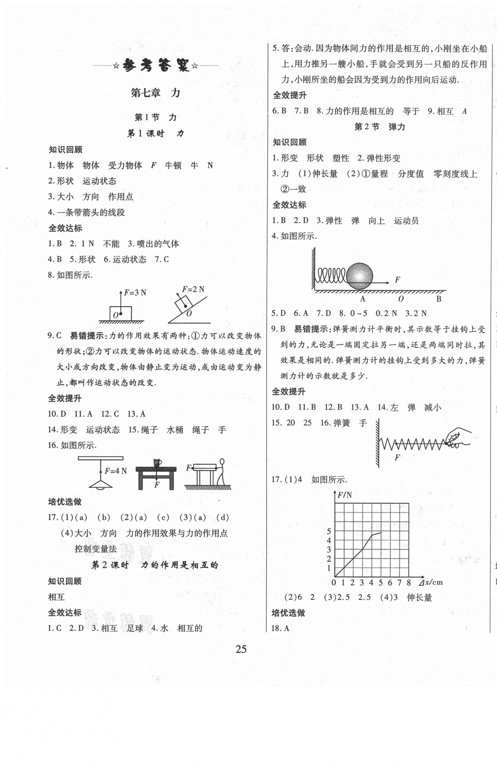 2021年全效课堂八年级物理下册人教版 第1页