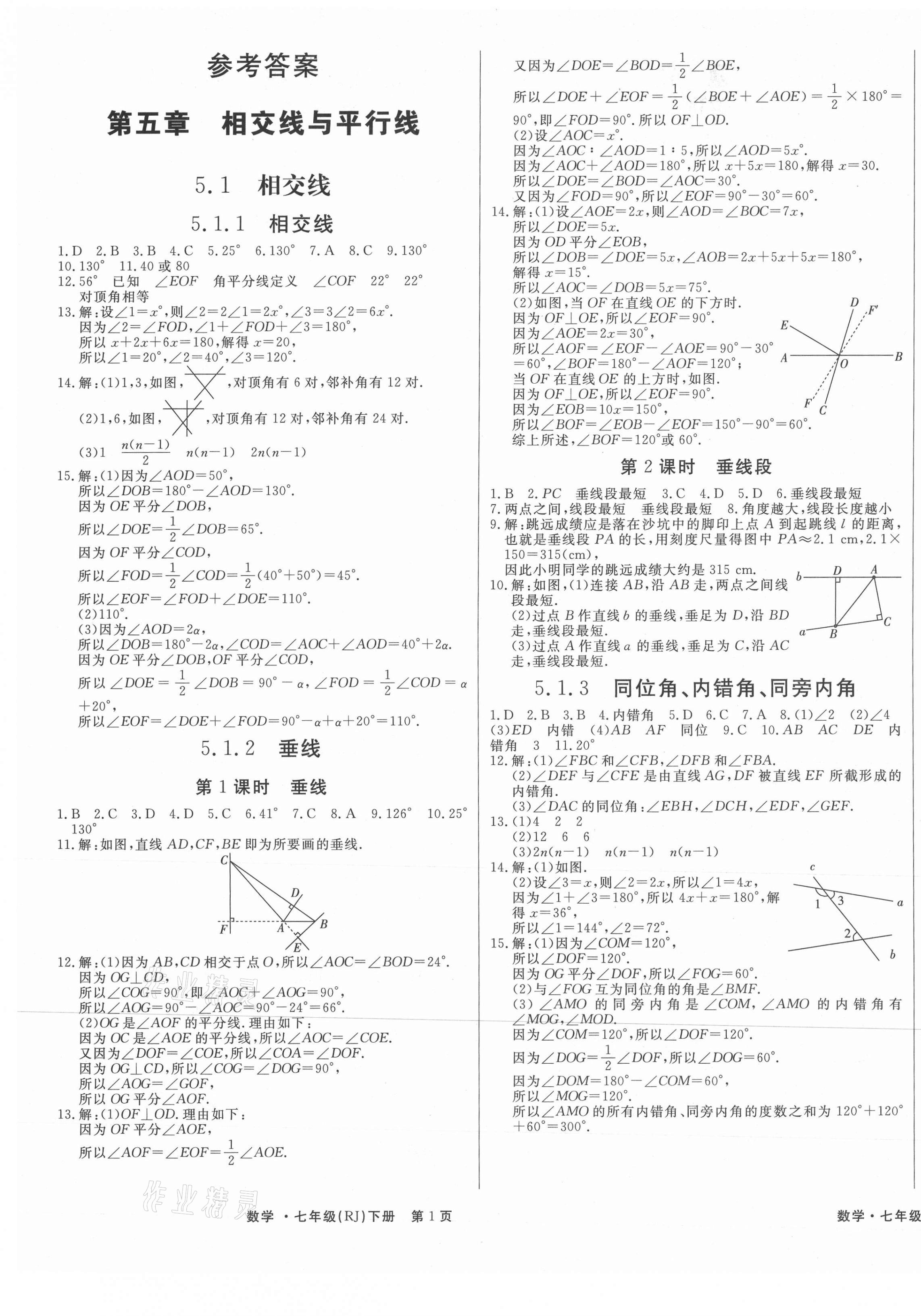 2021年赢在新课堂七年级数学下册人教版江西专版 第1页