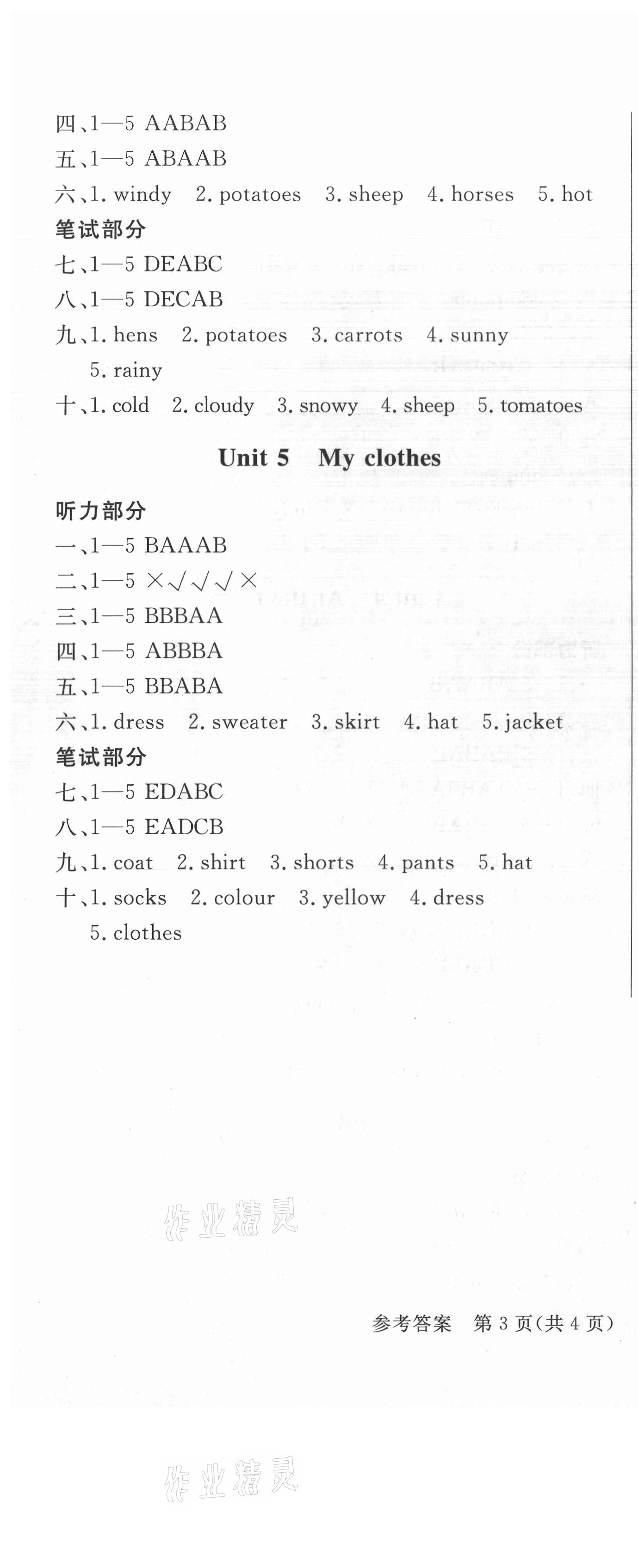 2021年?duì)钤蝗掏黄茖?dǎo)練測四年級英語下冊人教版佛山專版 第4頁