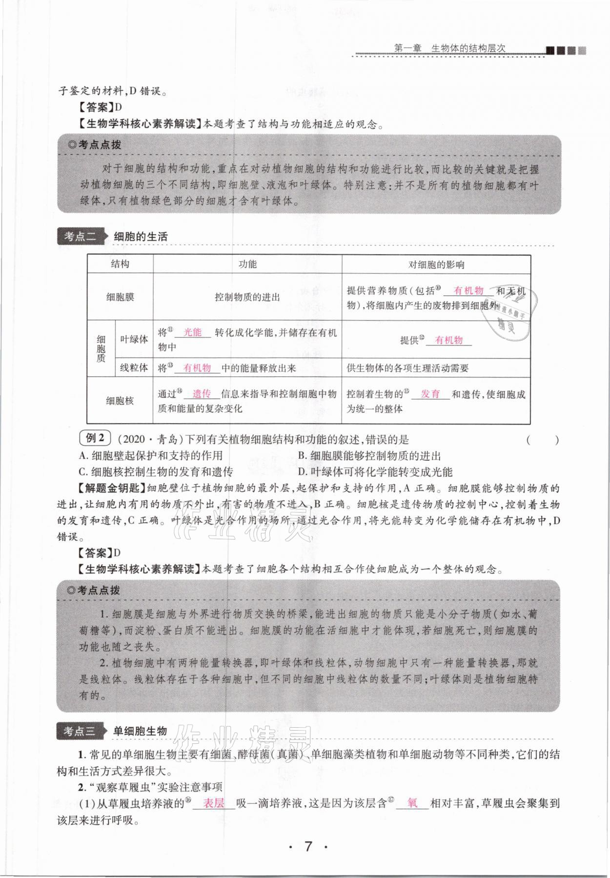 2021年中考新評價生物 第7頁