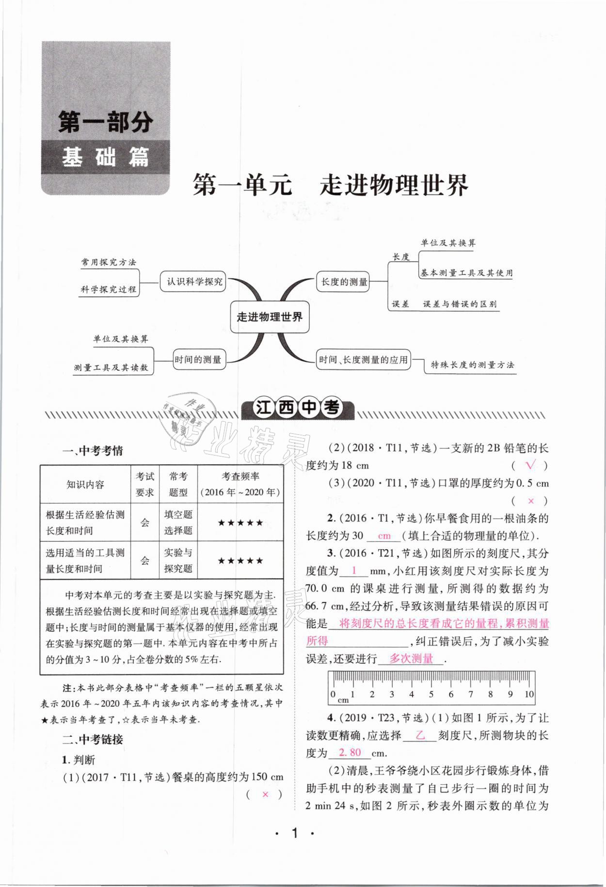 2021年中考新評價物理 參考答案第1頁